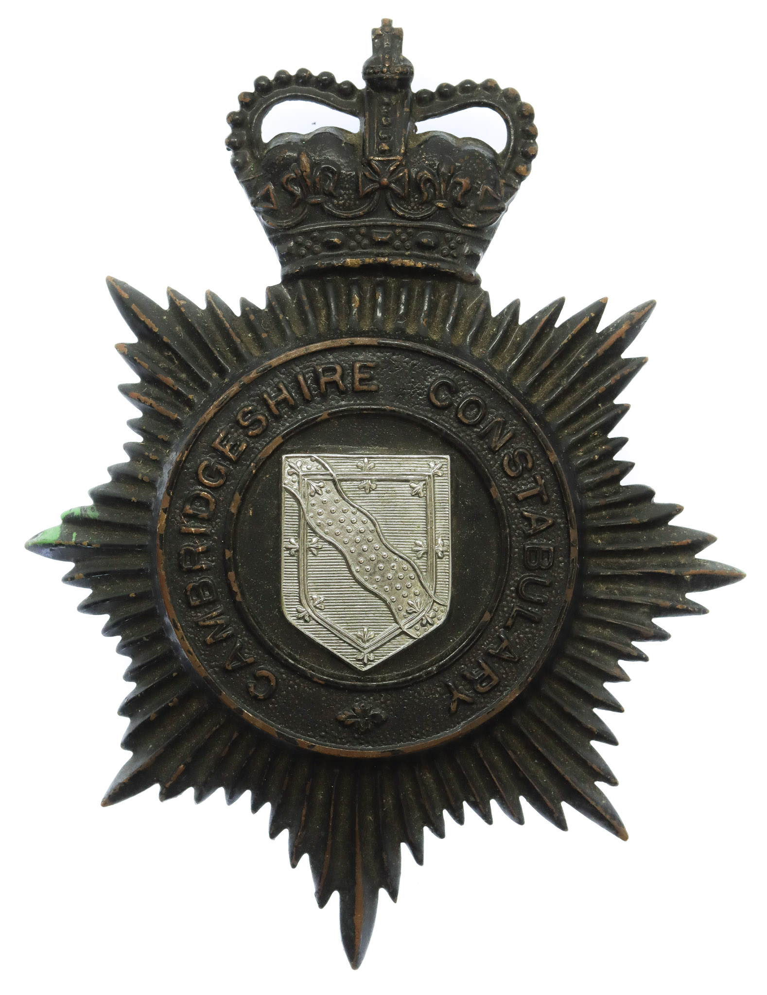 Cambridgeshire Constabulary Night Helmet Plate - Queen's Crown