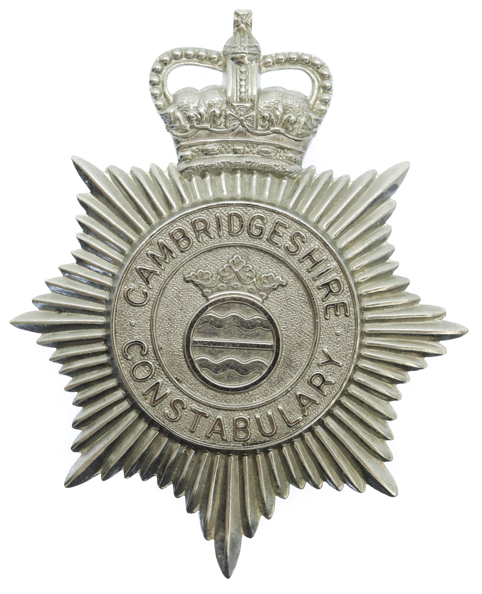 Cambridgeshire Constabulary Helmet Plate - Queen's Crown