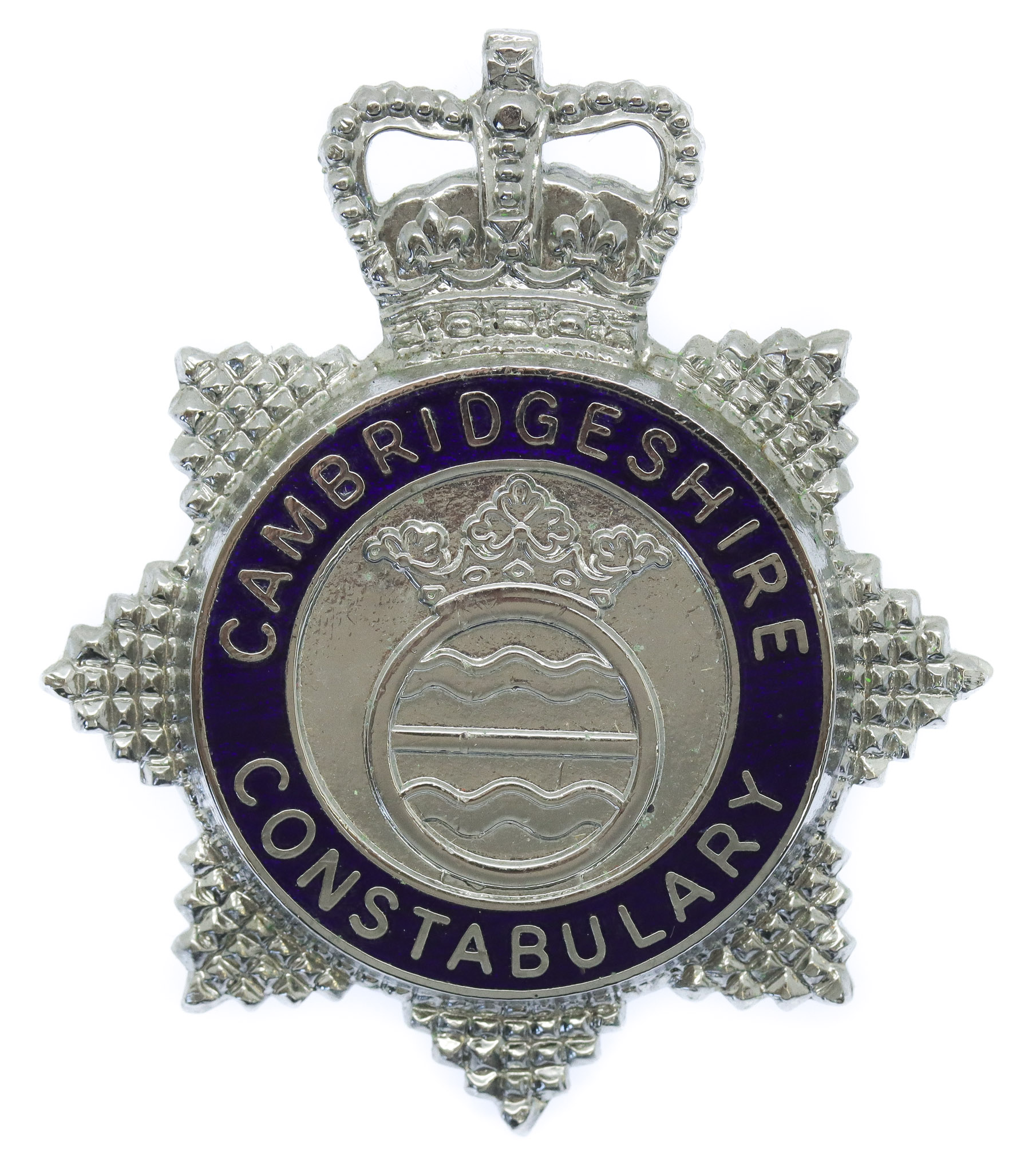 Cambridgeshire Constabulary Senior Officer's Enamelled Cap Badge - Queen's Crown