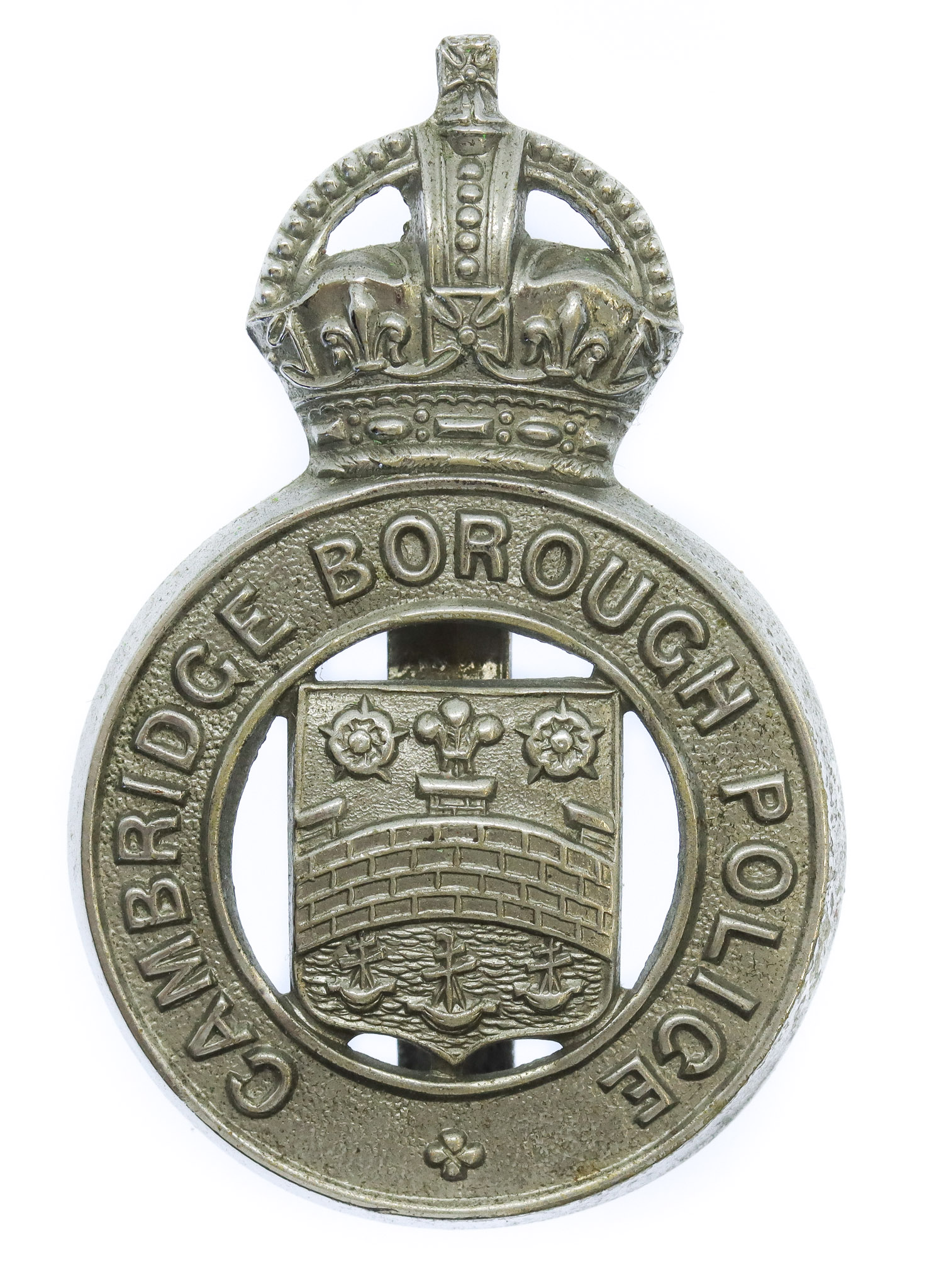 Cambridge Borough Police Cap Badge - King's Crown