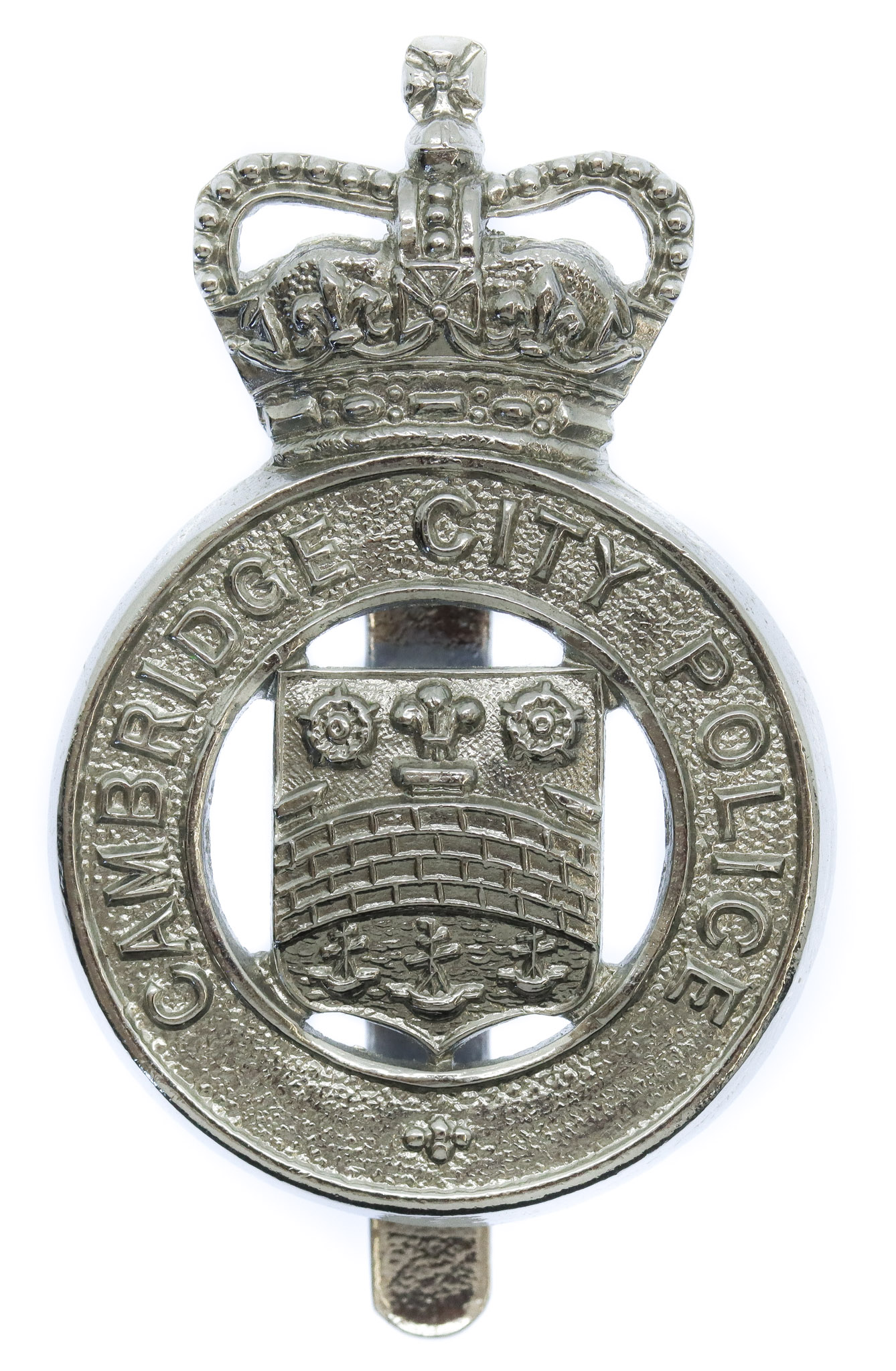 Cambridge City Police Cap Badge - Queen's Crown