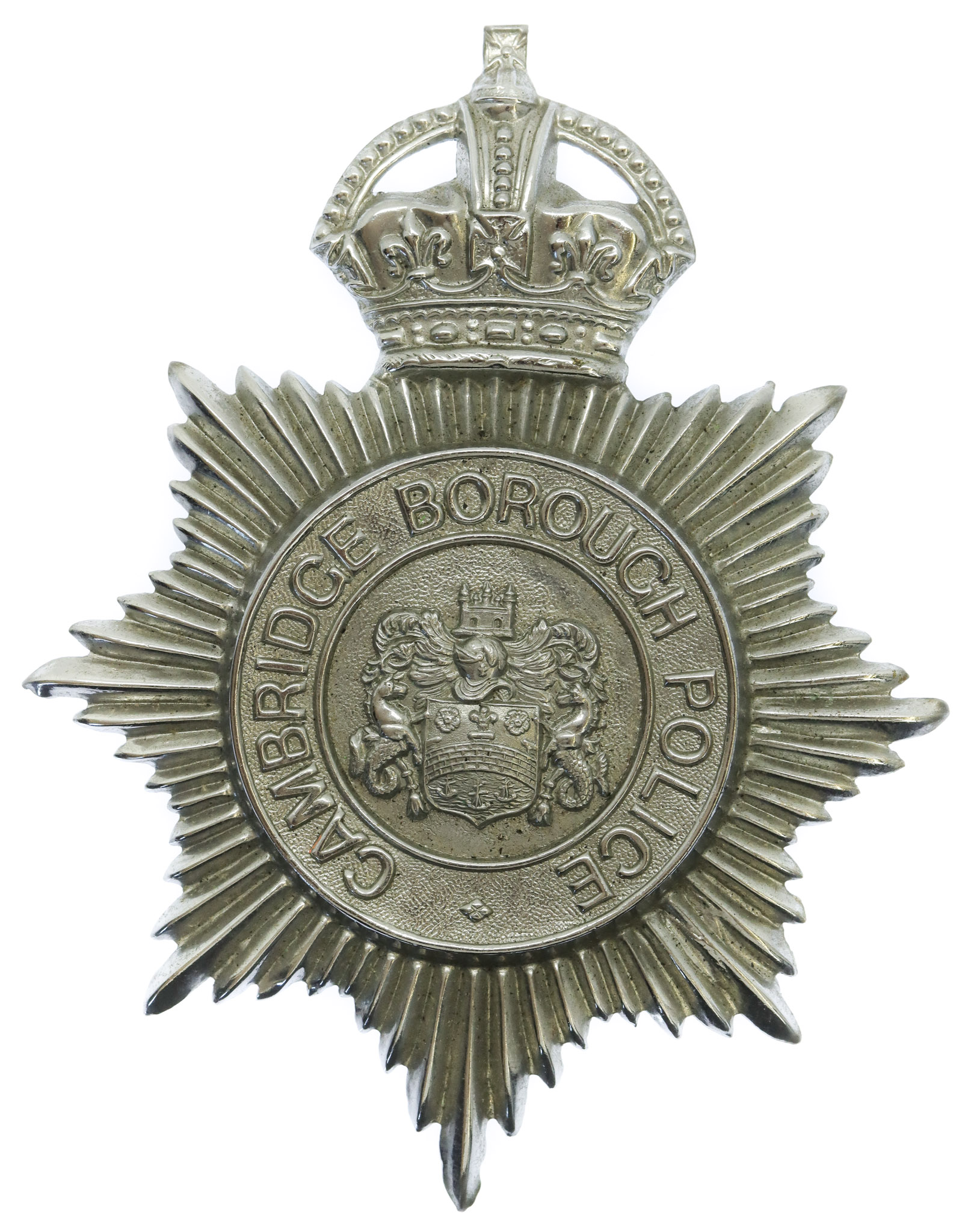 Cambridge Borough Police Helmet Plate - King's Crown