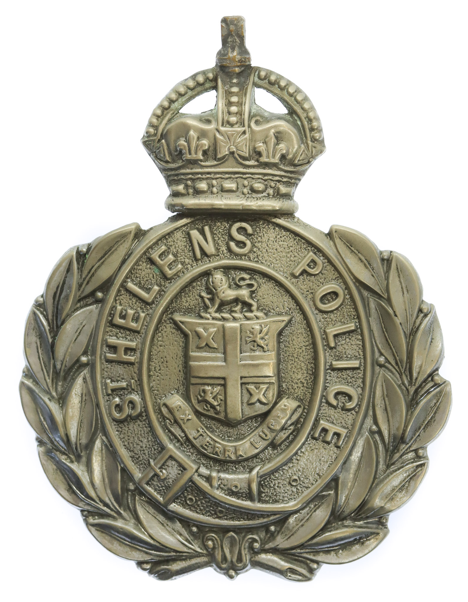 St Helen's Police Helmet Plate - King's Crown
