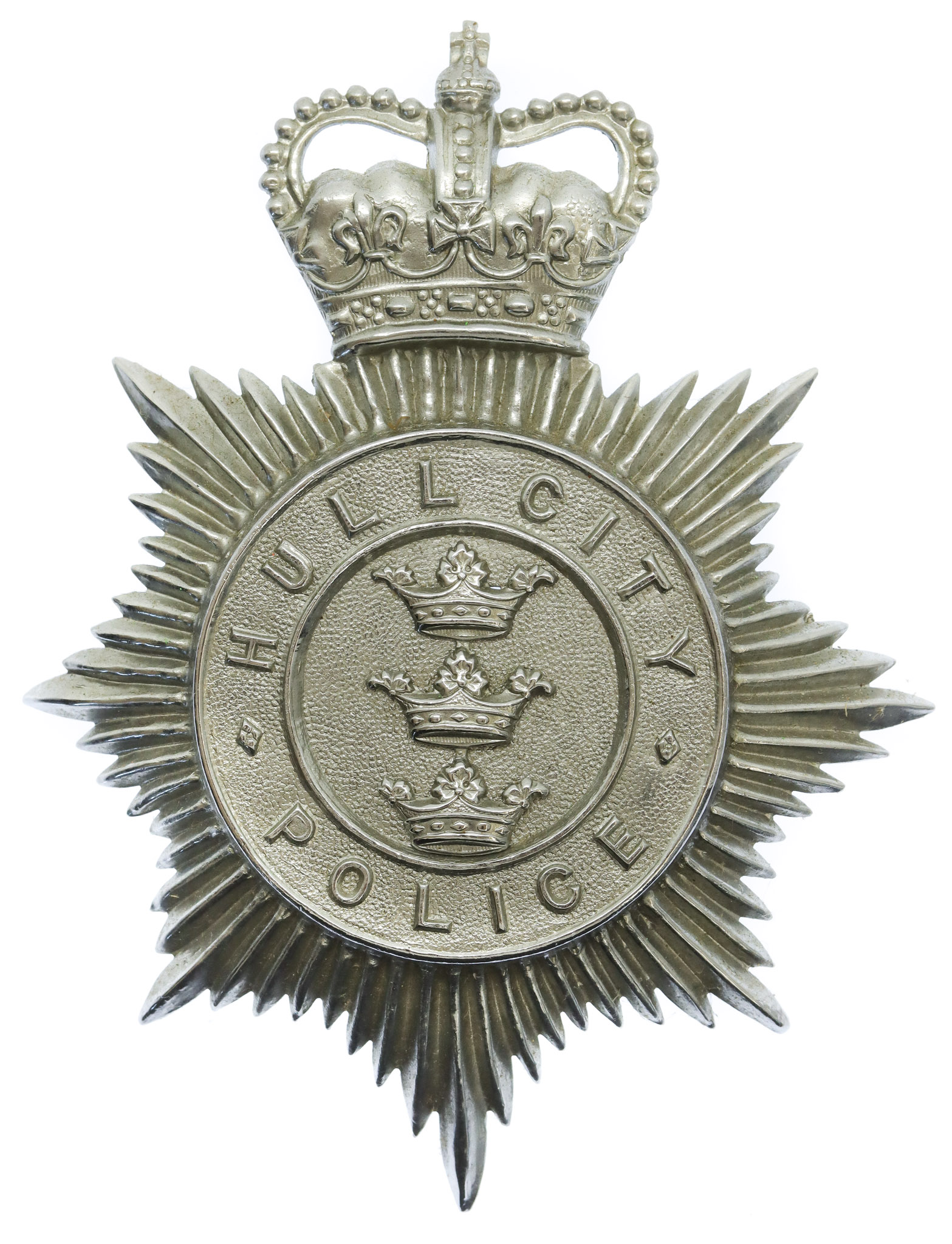 Hull City Police Helmet Plate - Queen's Crown