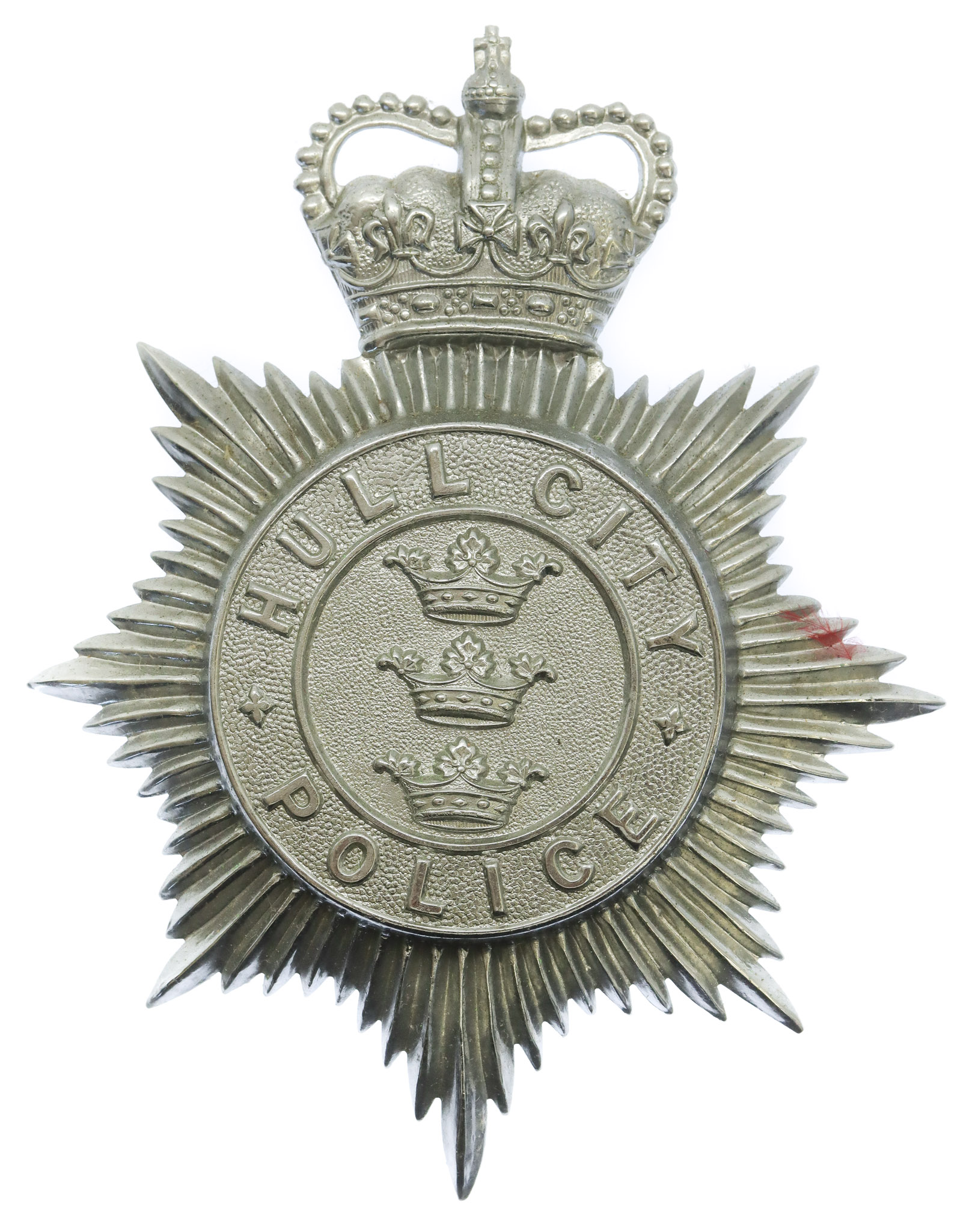 Hull City Police Helmet Plate - Queen's Crown