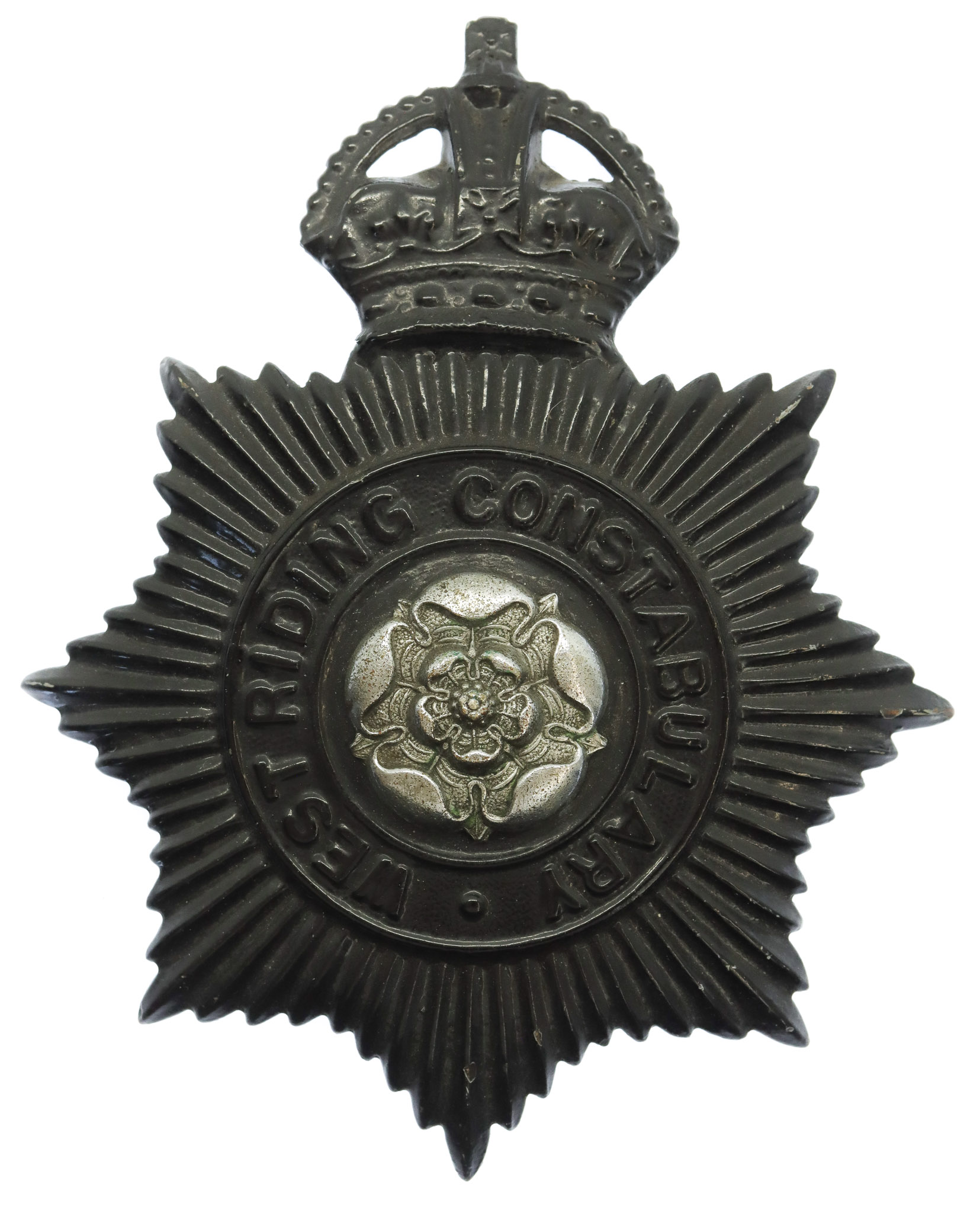 West Riding Constabulary Night Helmet Plate - King's Crown