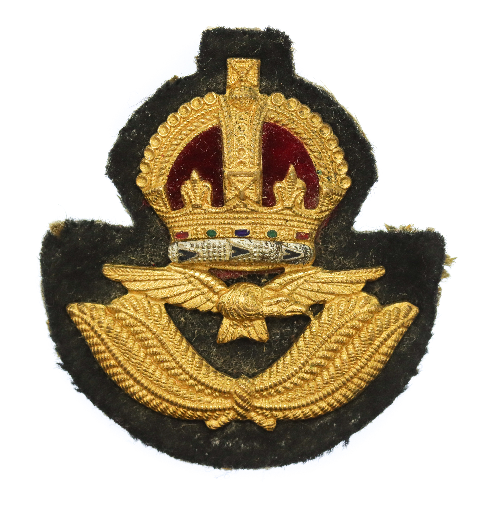 Royal Air Force (R.A.F.) Warrant Officer's Beret Badge - King's Crown