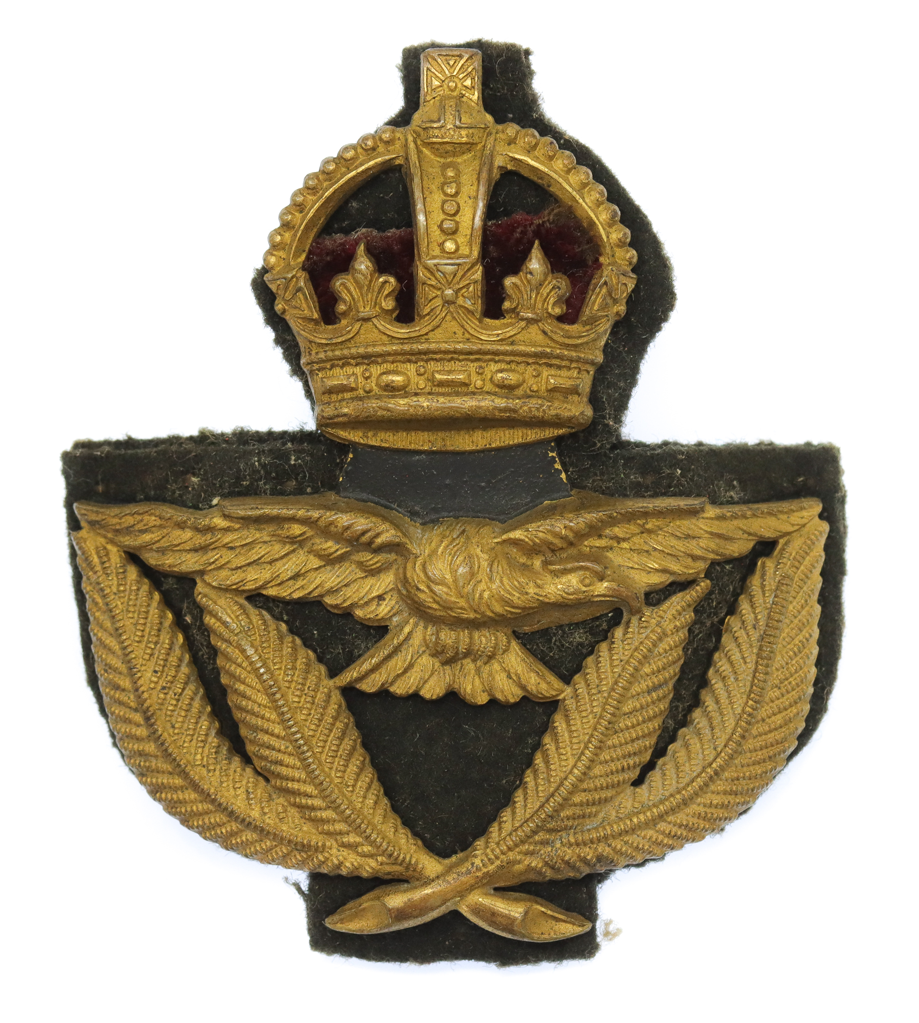 Royal Air Force (R.A.F.) Warrant Officer's Cap Badge - King's Crown