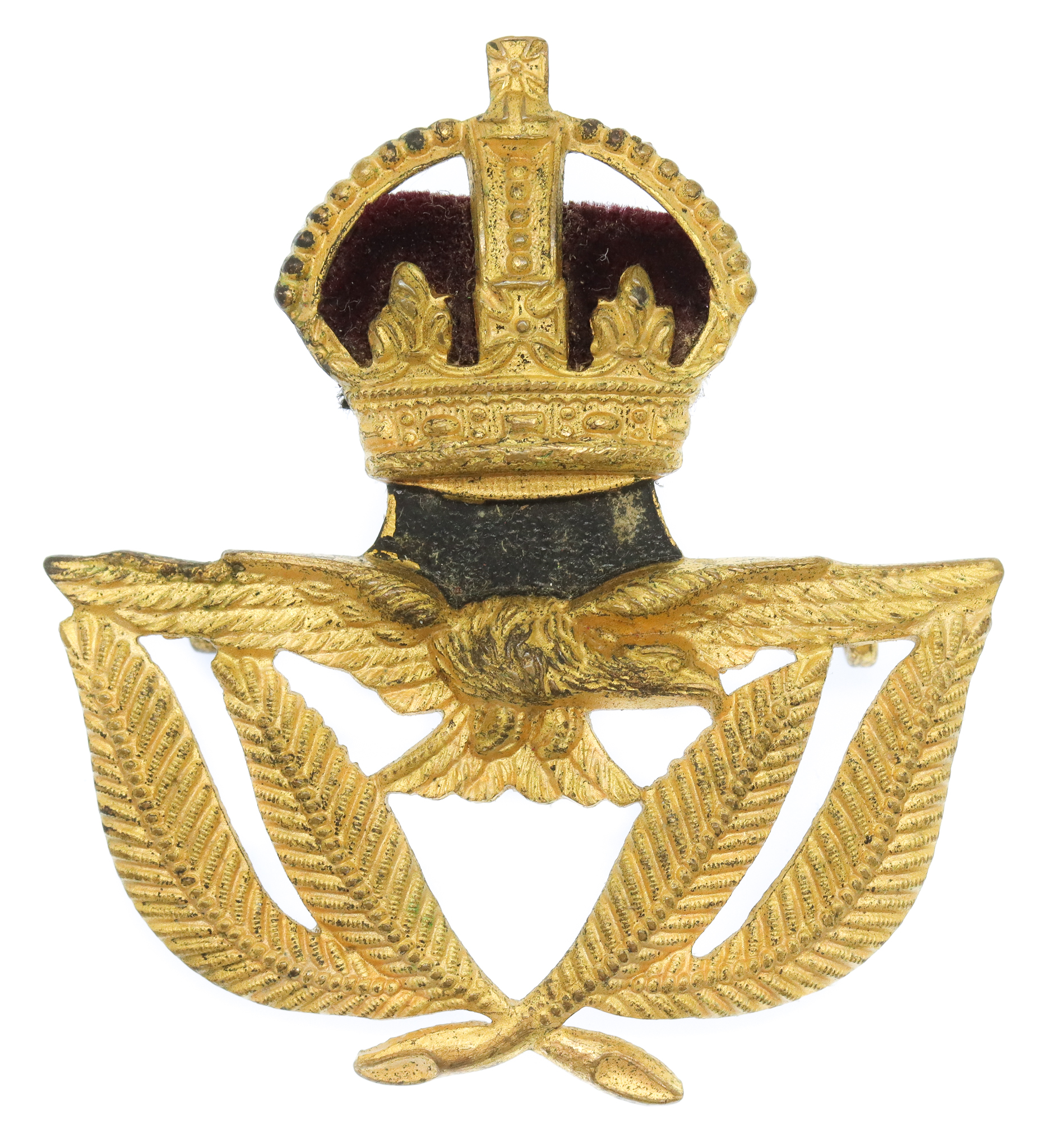 Royal Air Force (R.A.F.) Warrant Officer's Cap Badge - King's Crown