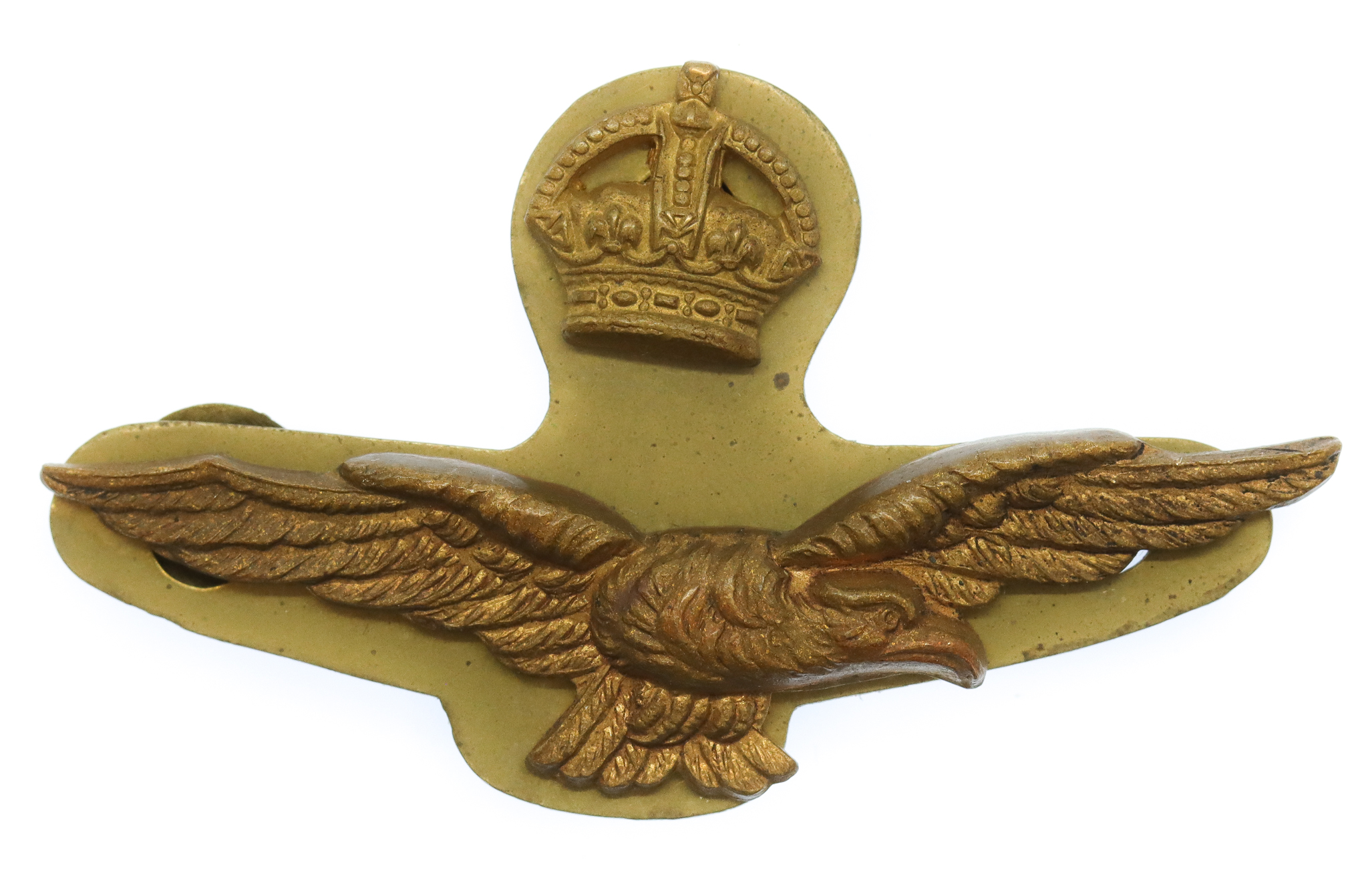 Royal Air Force (R.A.F.) Officer's Field Service Cap Badge - King's Crown