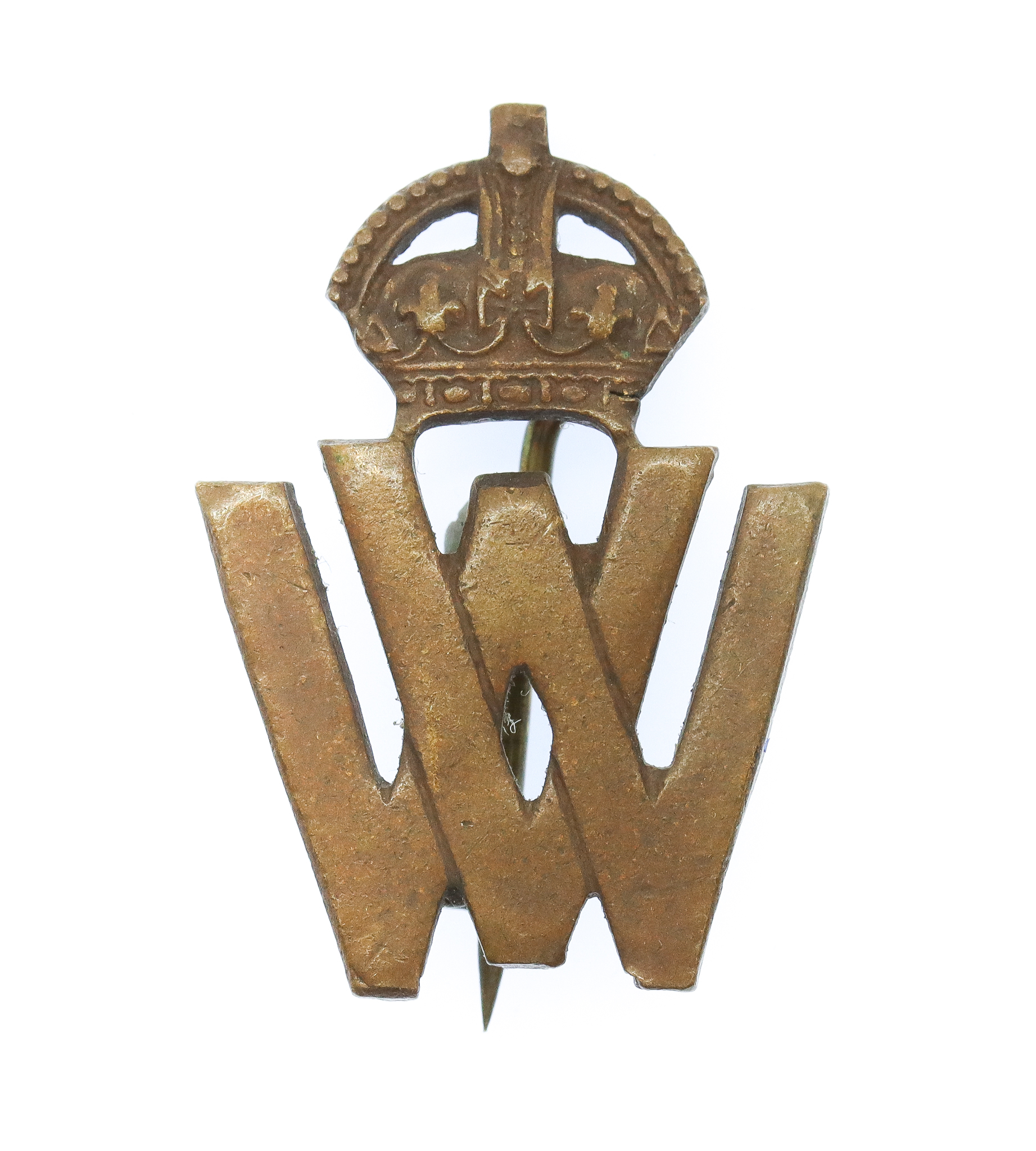 WWI Volunteer Workers (V.W.) Lapel Badge