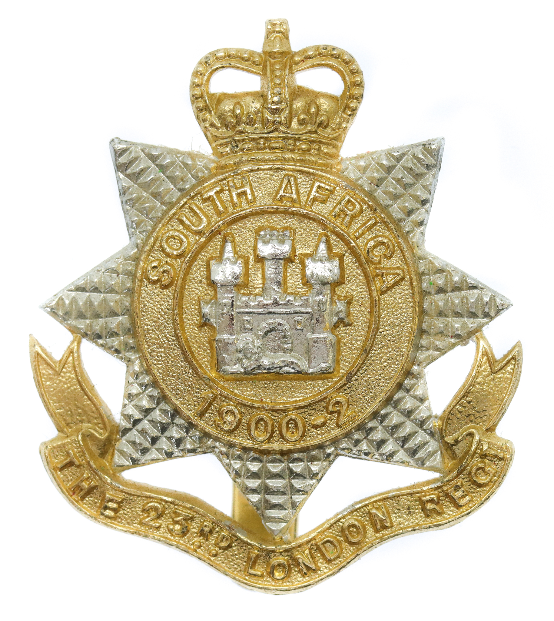 23rd Bn. London Regiment Anodised (Staybrite) Cap Badge 