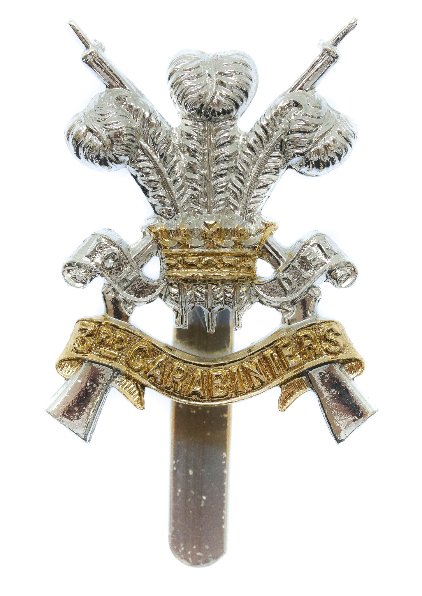 3rd Carabiniers Anodised (Staybrite) Cap Badge