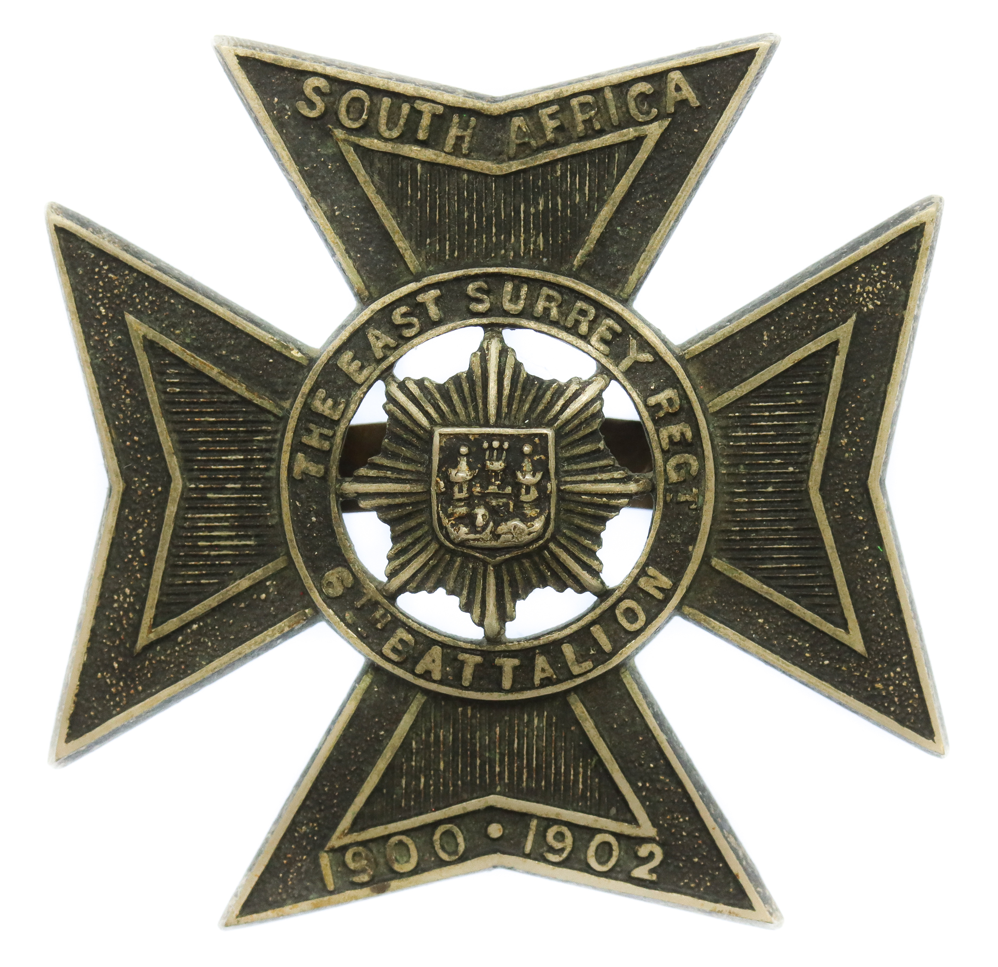 Scarce 6th Bn. East Surrey Regiment Officer's Cap Badge