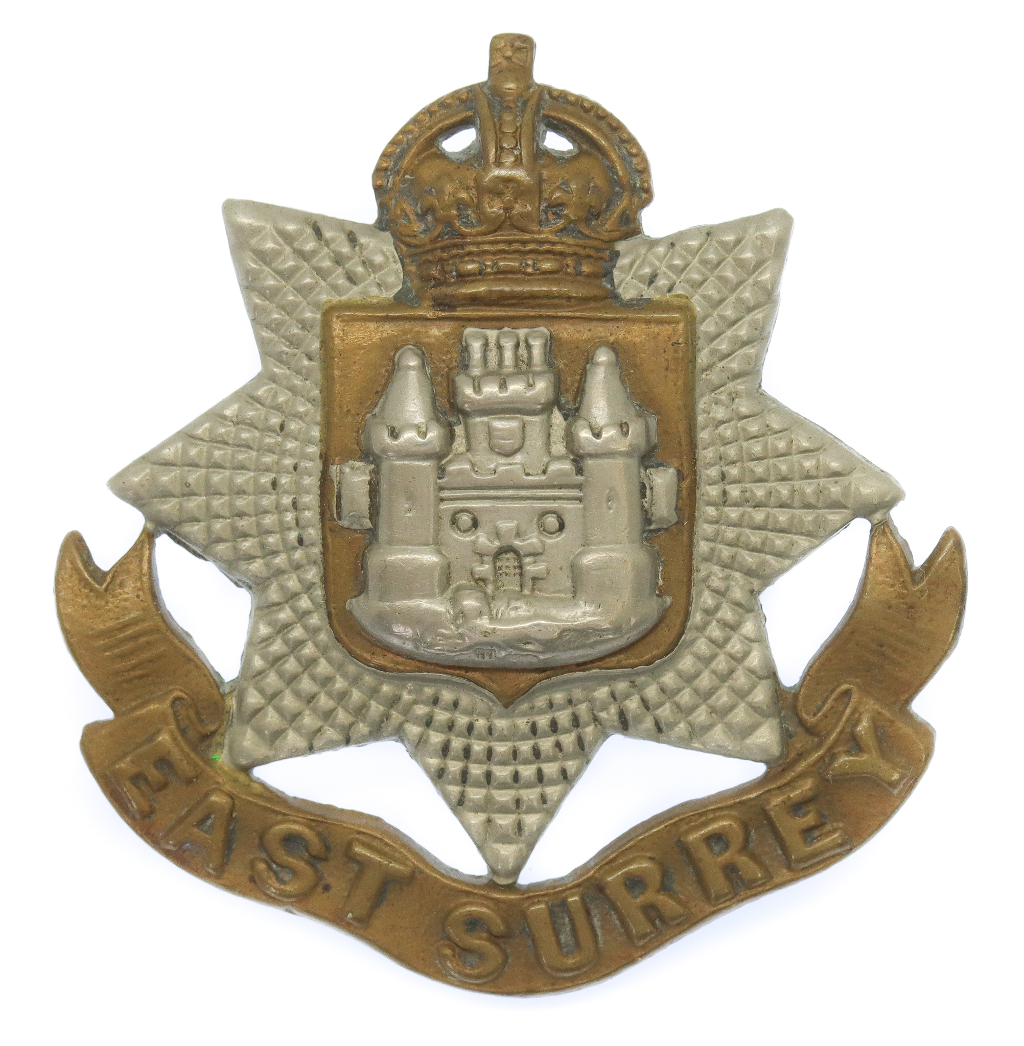Edwardian East Surrey Regiment Cap Badge 
