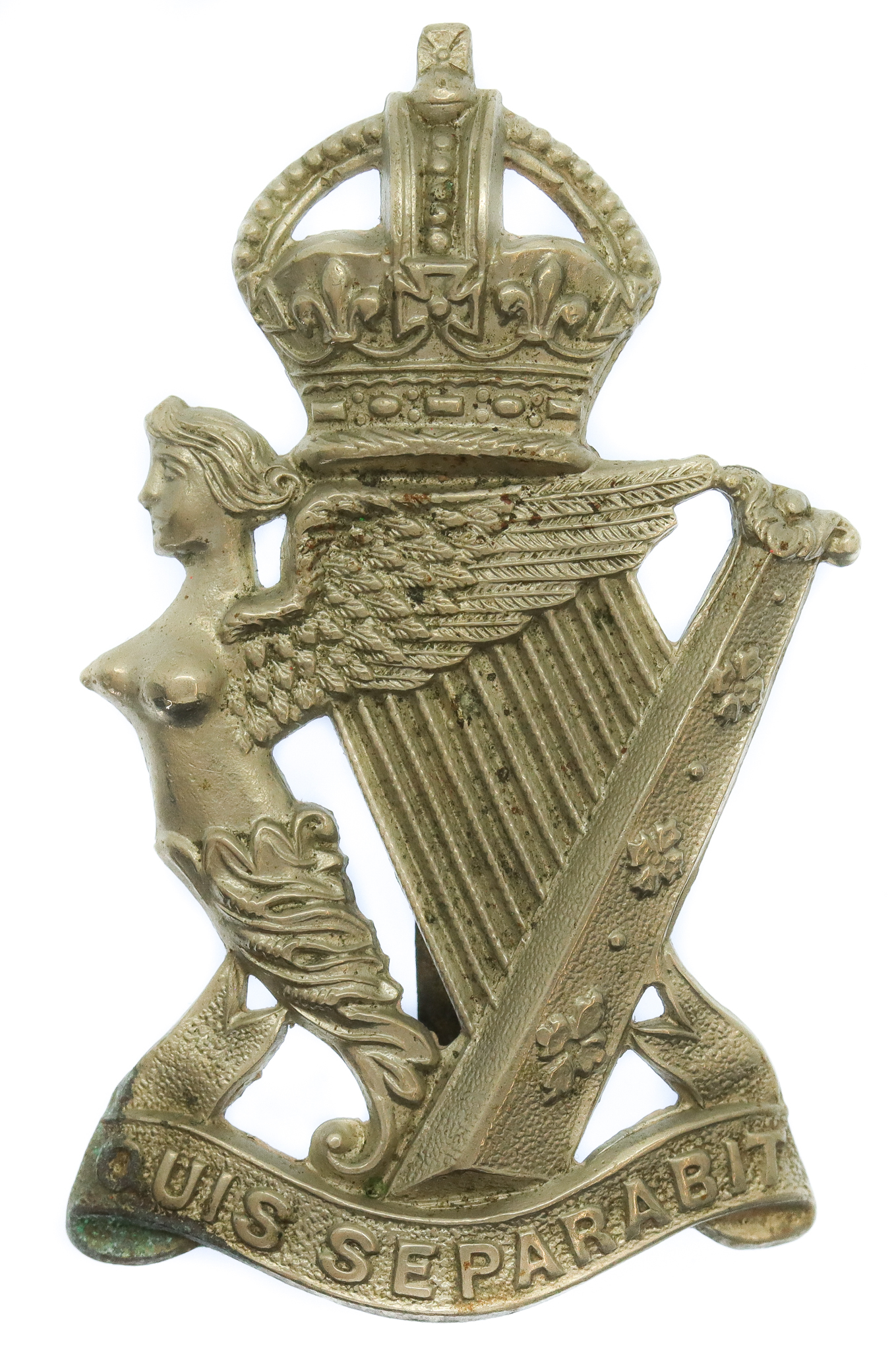 Royal Ulster Rifles (R.U.R.) Cap Badge - King's Crown
