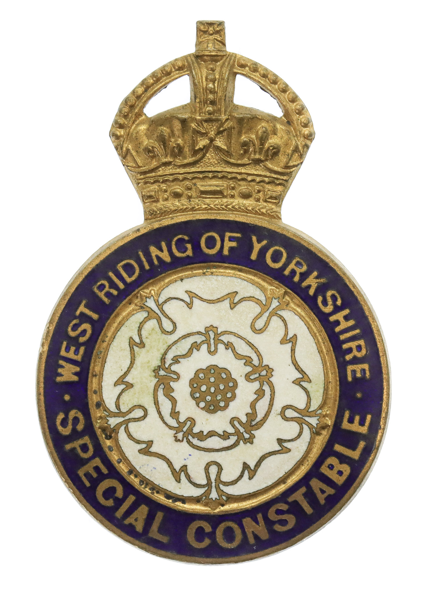 West Riding of Yorkshire Special Constabulary Enamelled Lapel Badge - King's Crown