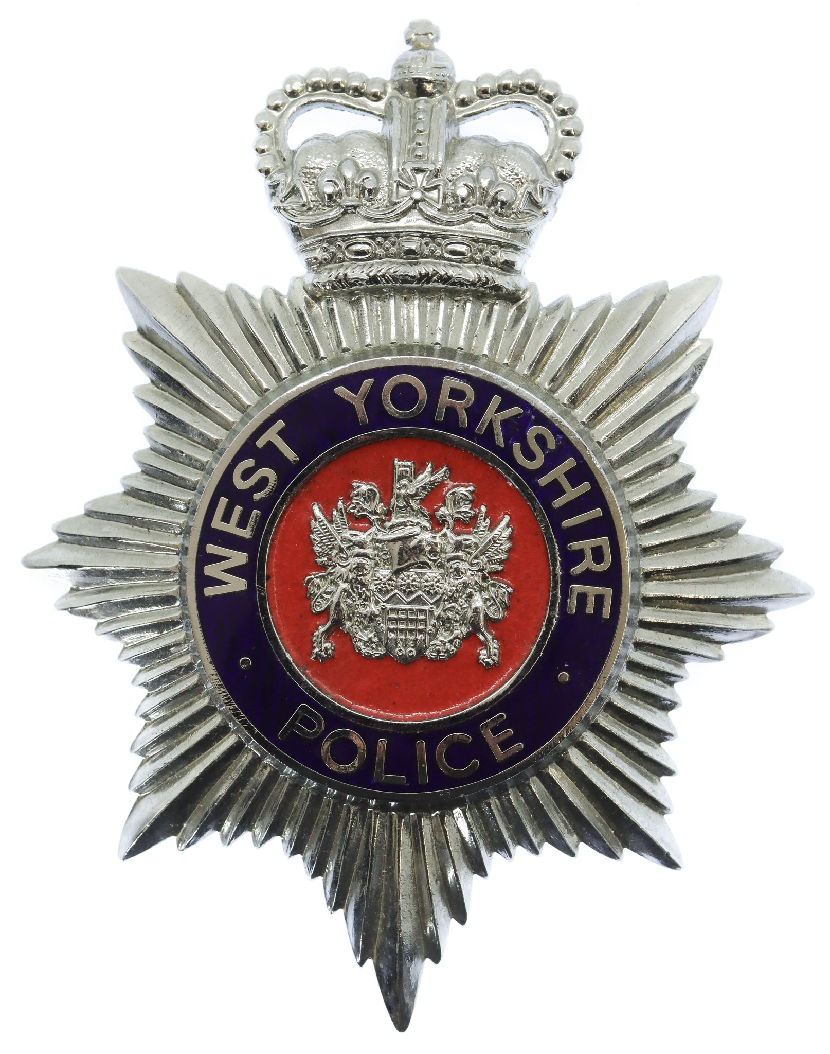 West Yorkshire Police Enamelled Helmet Plate - Queen's Crown