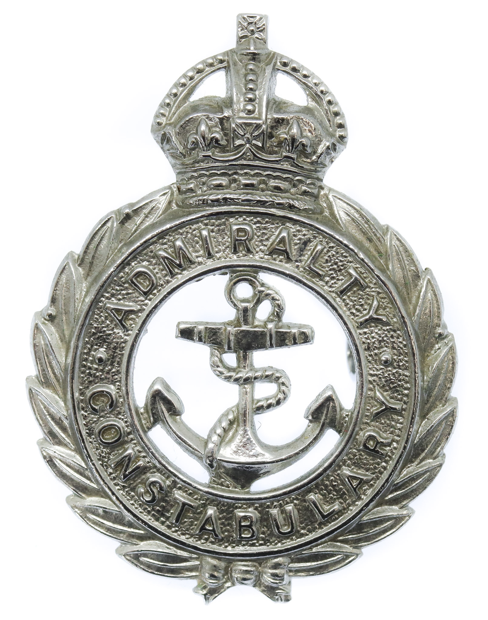 Admiralty Constabulary Chrome Cap Badge - King's Crown