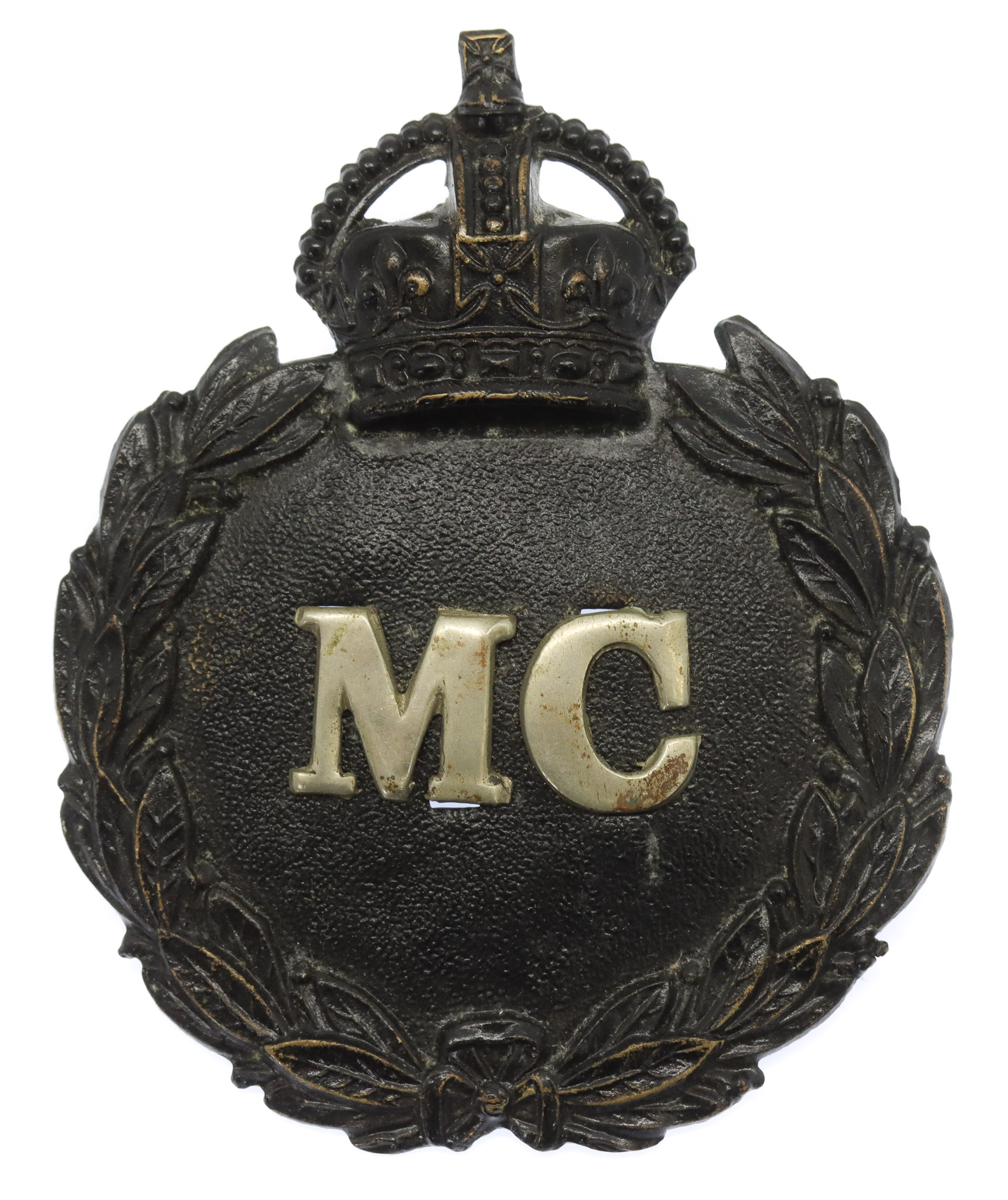 Monmouthshire Constabulary Black Wreath Helmet Plate