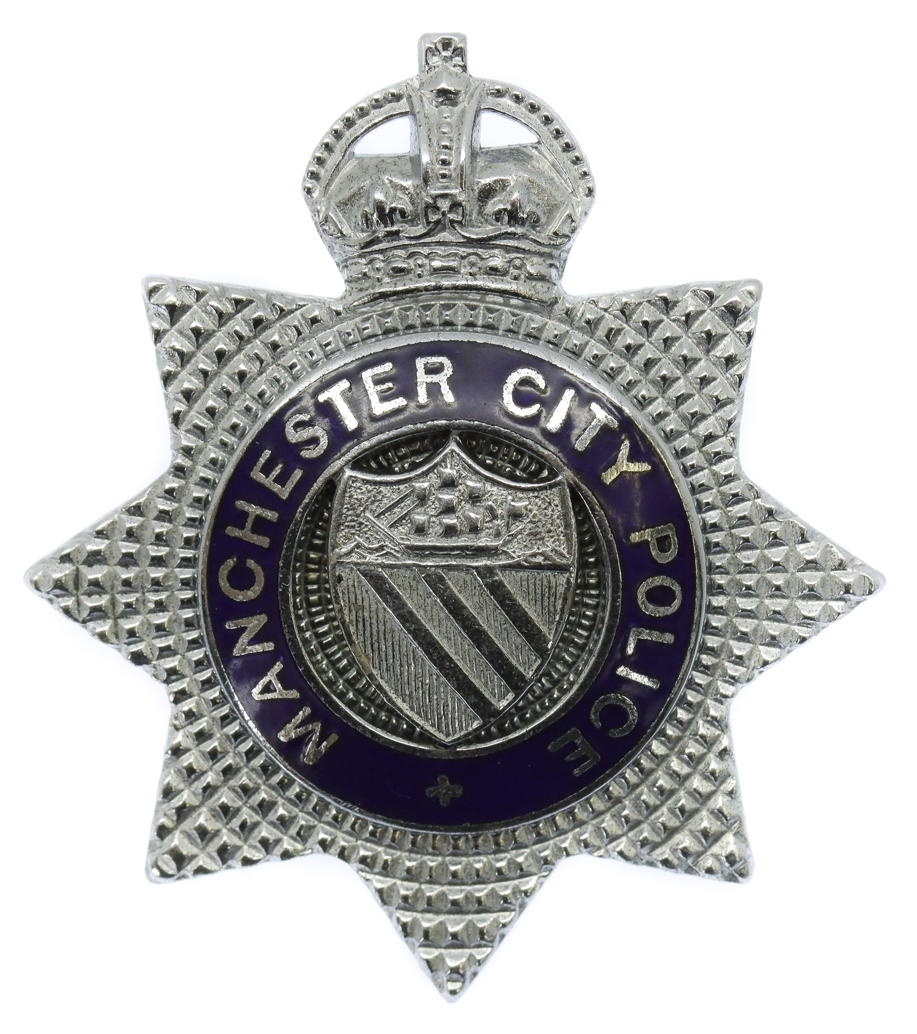 Manchester City Police Senior Officer's Enamelled Cap Badge - King's Crown