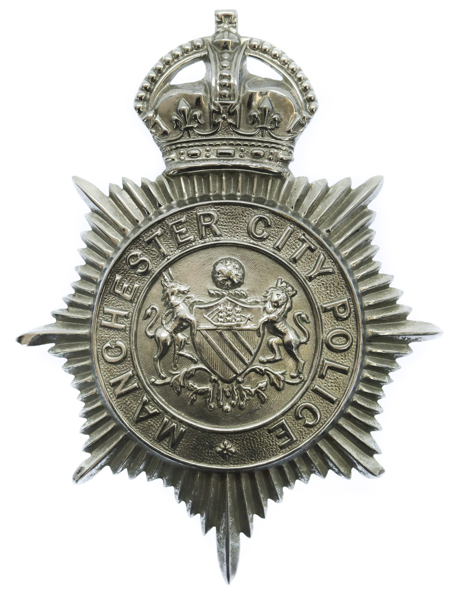 Manchester City Police Helmet Plate - King's Crown
