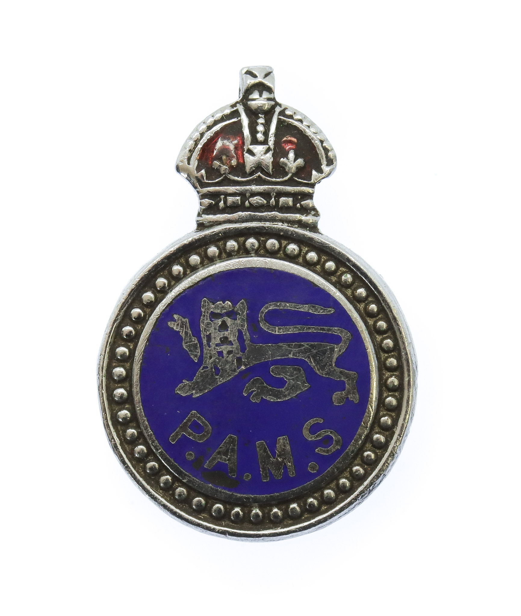 Surrey Constabulary Police Auxiliary Messenger Service (P.A.M.S.) Enamelled Lapel Badge - King's Crown