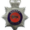 Surrey Police Enamelled Helmet Plate - Queen's Crown