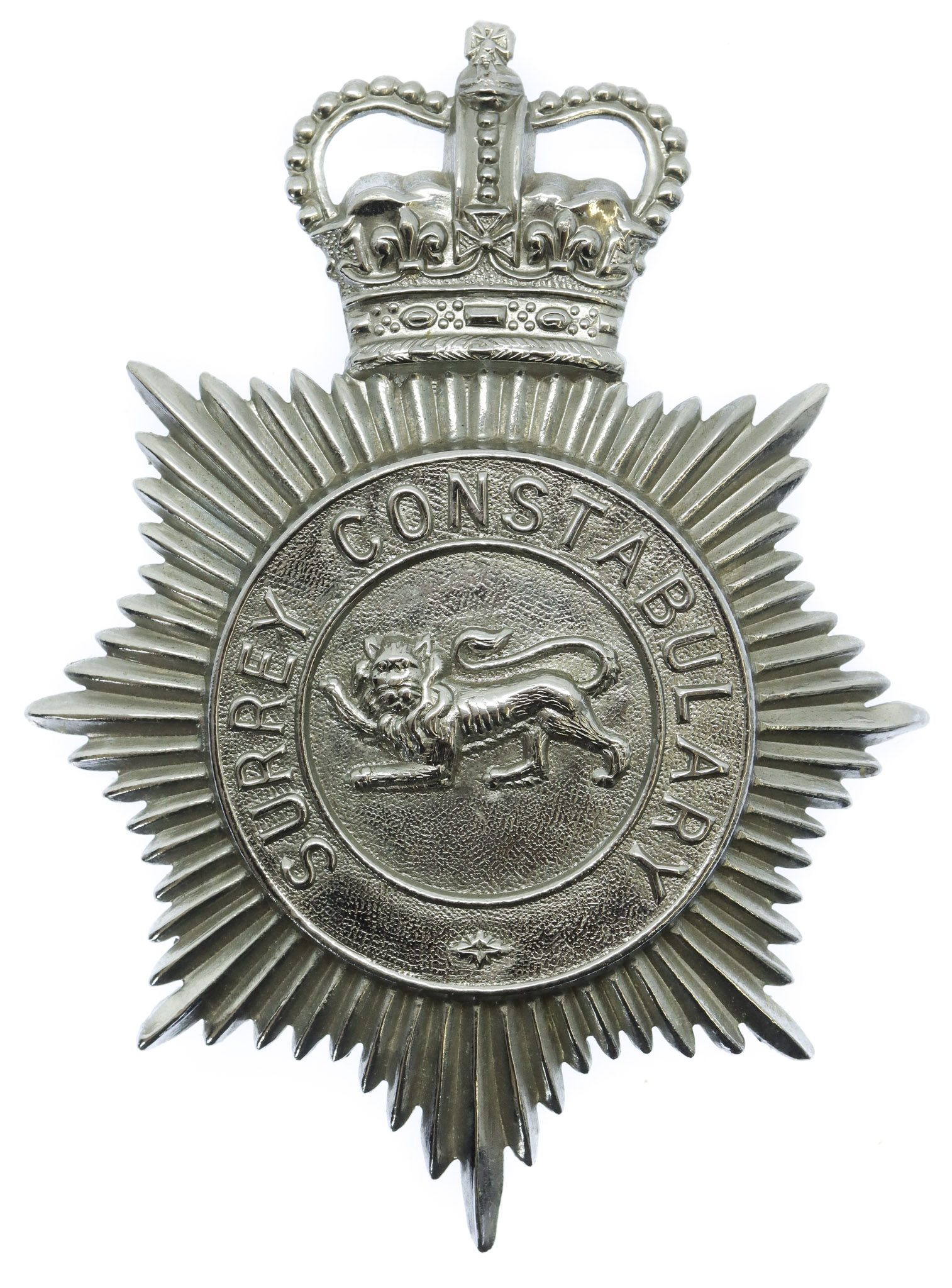 Surrey Constabulary Helmet Plate - Queen's Crown