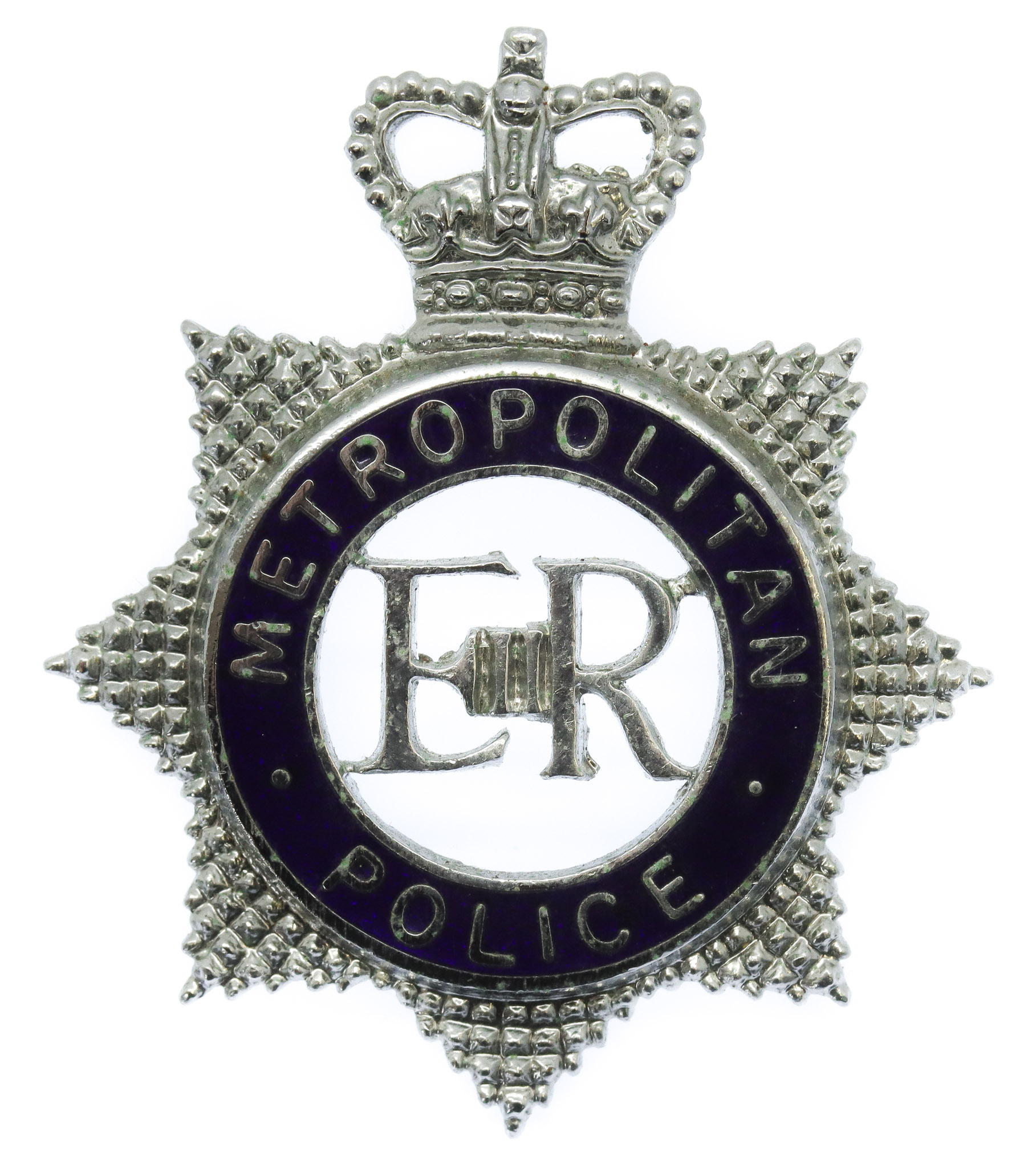 Metropolitan Police Senior Officer's Enamelled Cap Badge - Queen's Crown