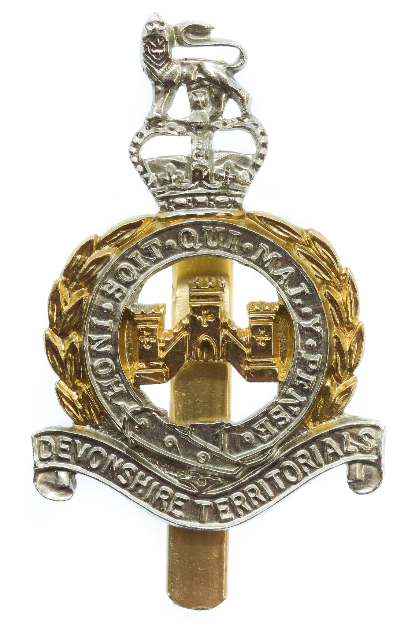 Devonshire Territorials Anodised (Staybrite) Cap Badge 