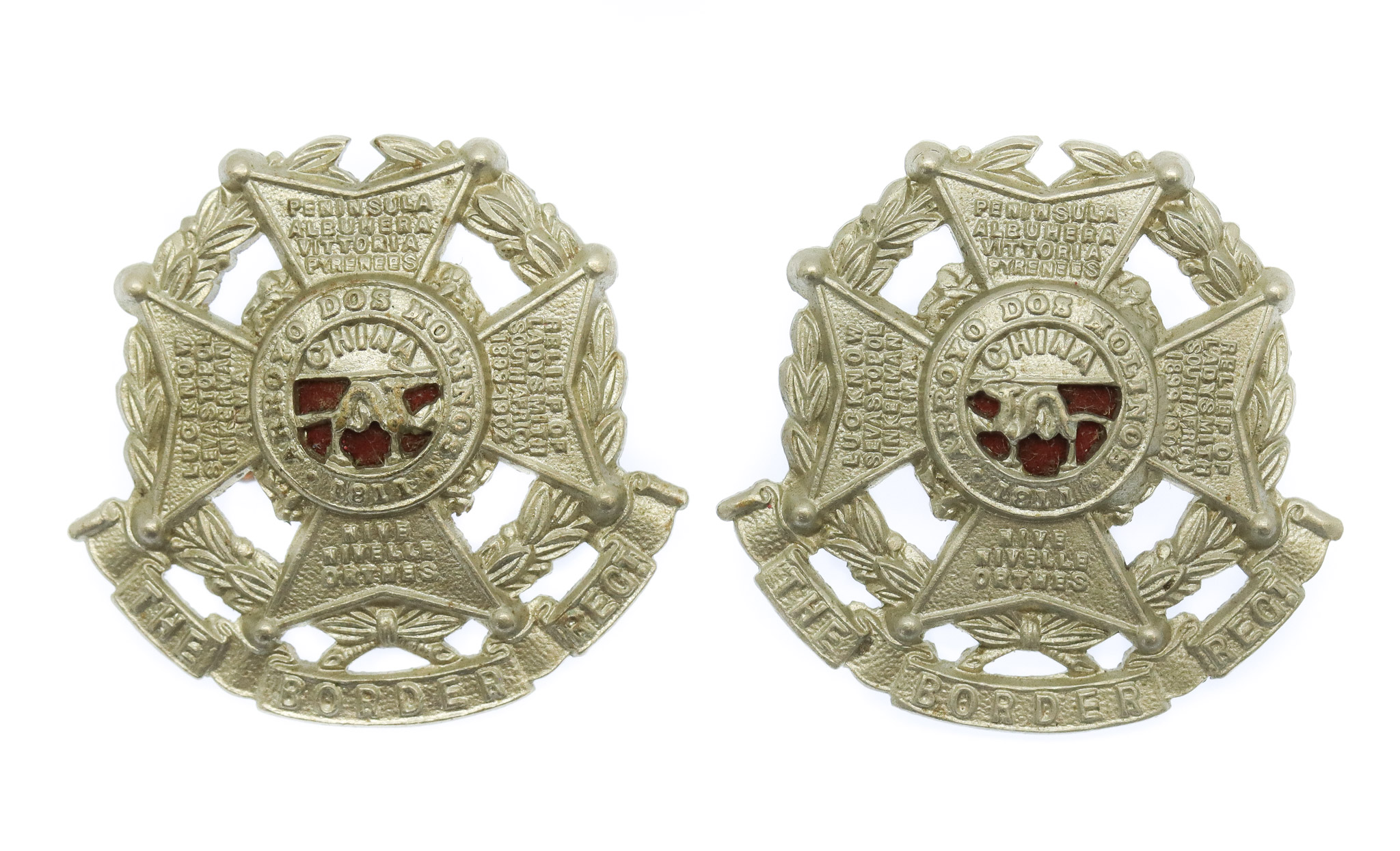 Pair of Border Regiment Collar Badges