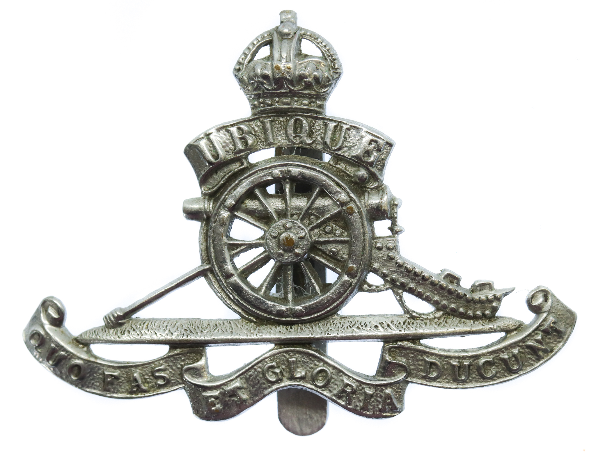 Royal Artillery Chrome Cap Badge - King's Crown