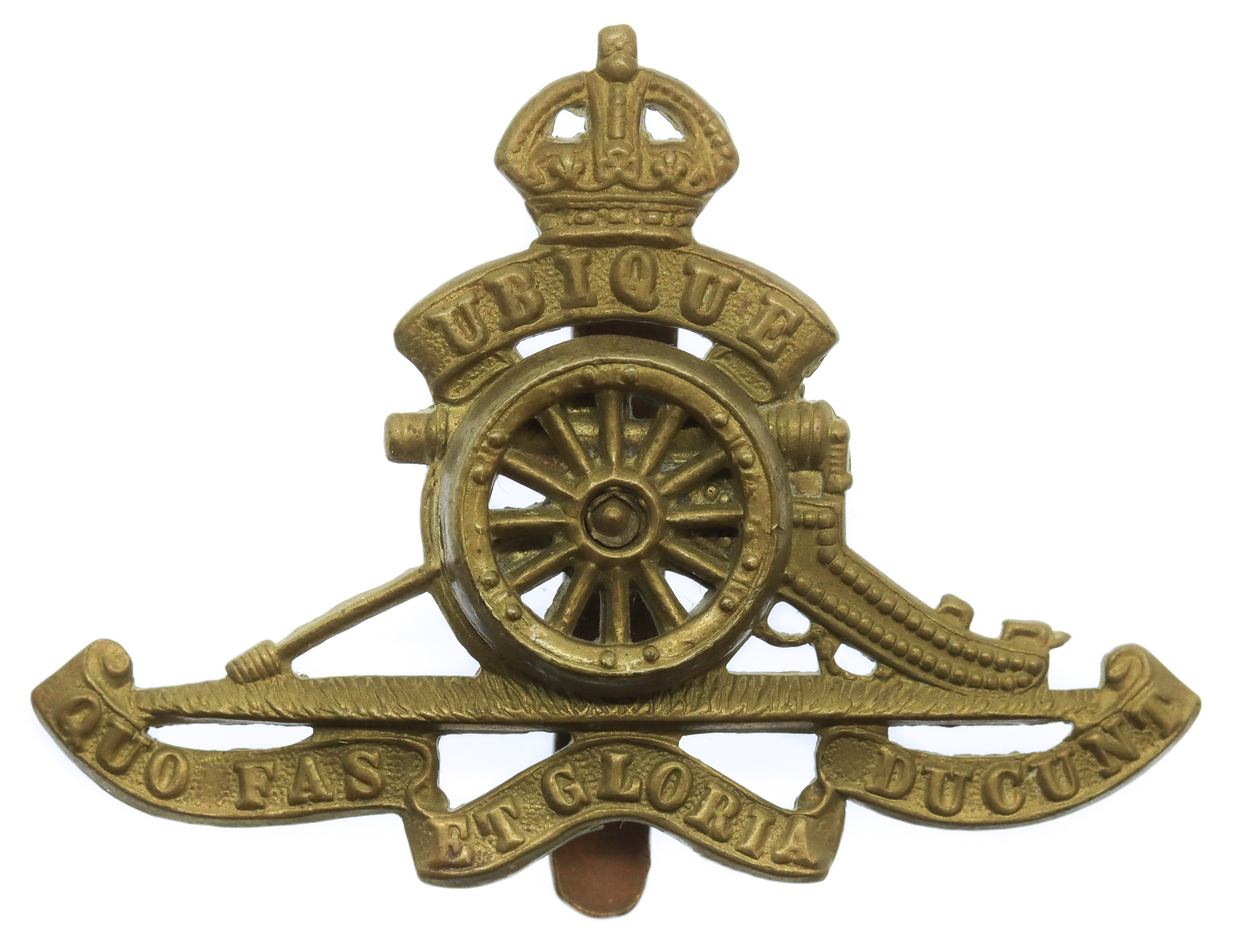 Royal Artillery (Revolving Wheel) Cap Badge - King's Crown