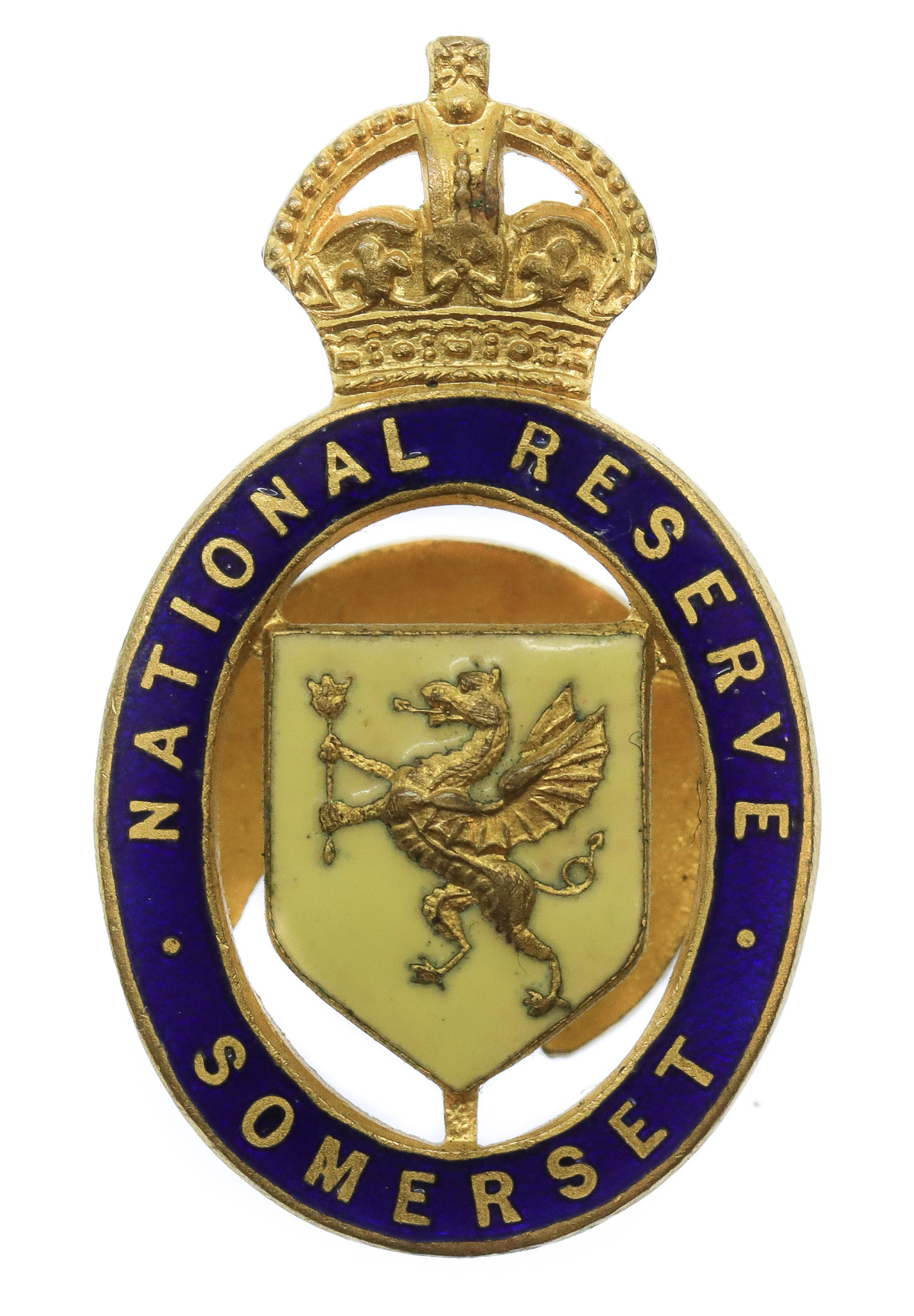 WW1 National Reserve Somerset Enamelled Lapel Badge