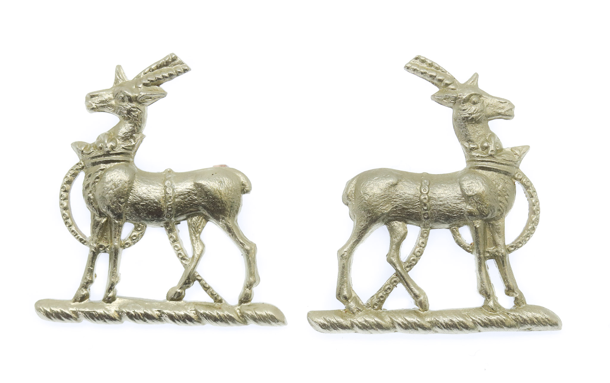 Pair of Royal Warwickshire Regiment Collar Badges