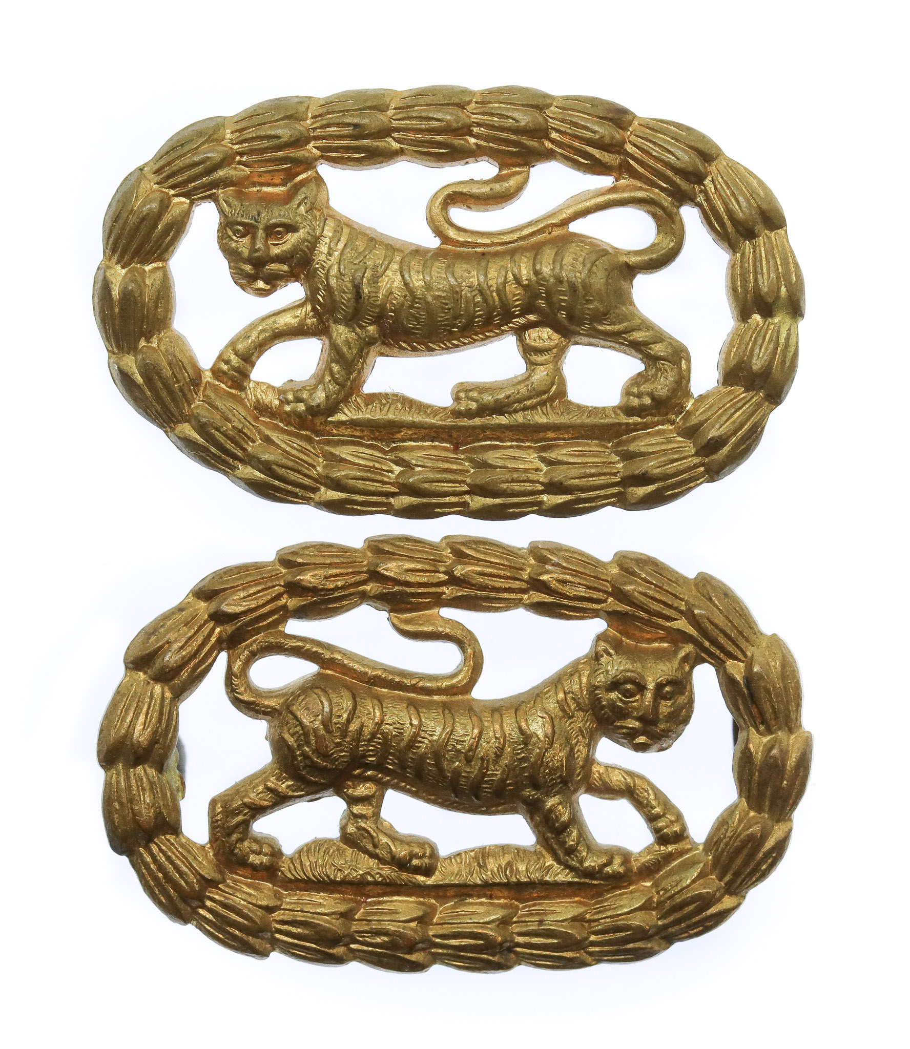 Pair of Leicestershire Regiment Collar Badges