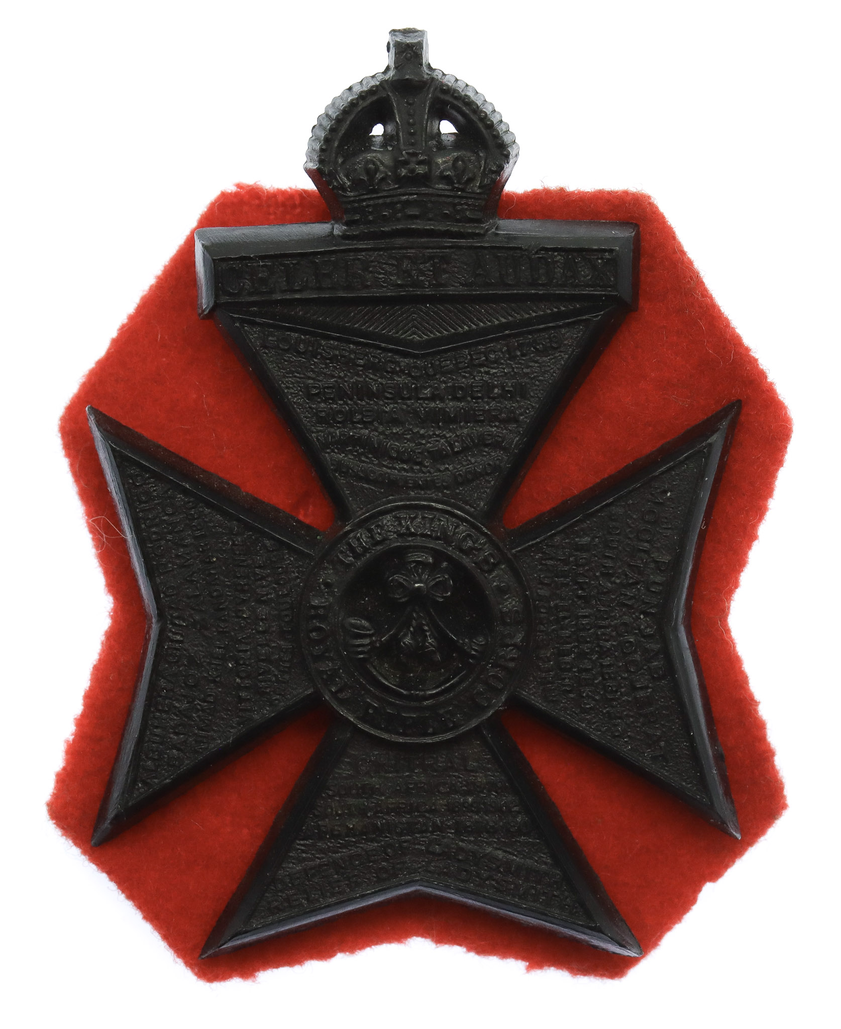 King's Royal Rifle Corps (K.R.R.C.) WW2 Plastic Economy Cap Badge