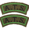 Pair of Auxiliary Territorial Service (A.T.S.) Cloth Shoulder Titles (1st Pattern)