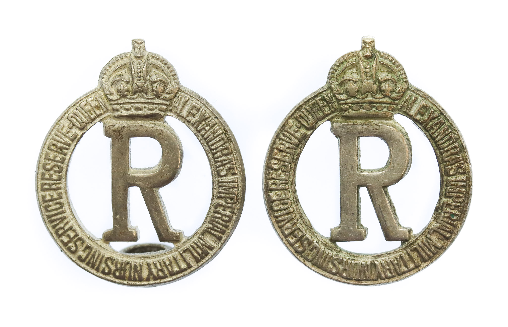 Pair of Queen Alexandra's Imperial Military Nursing Service Reserve Collar Badges