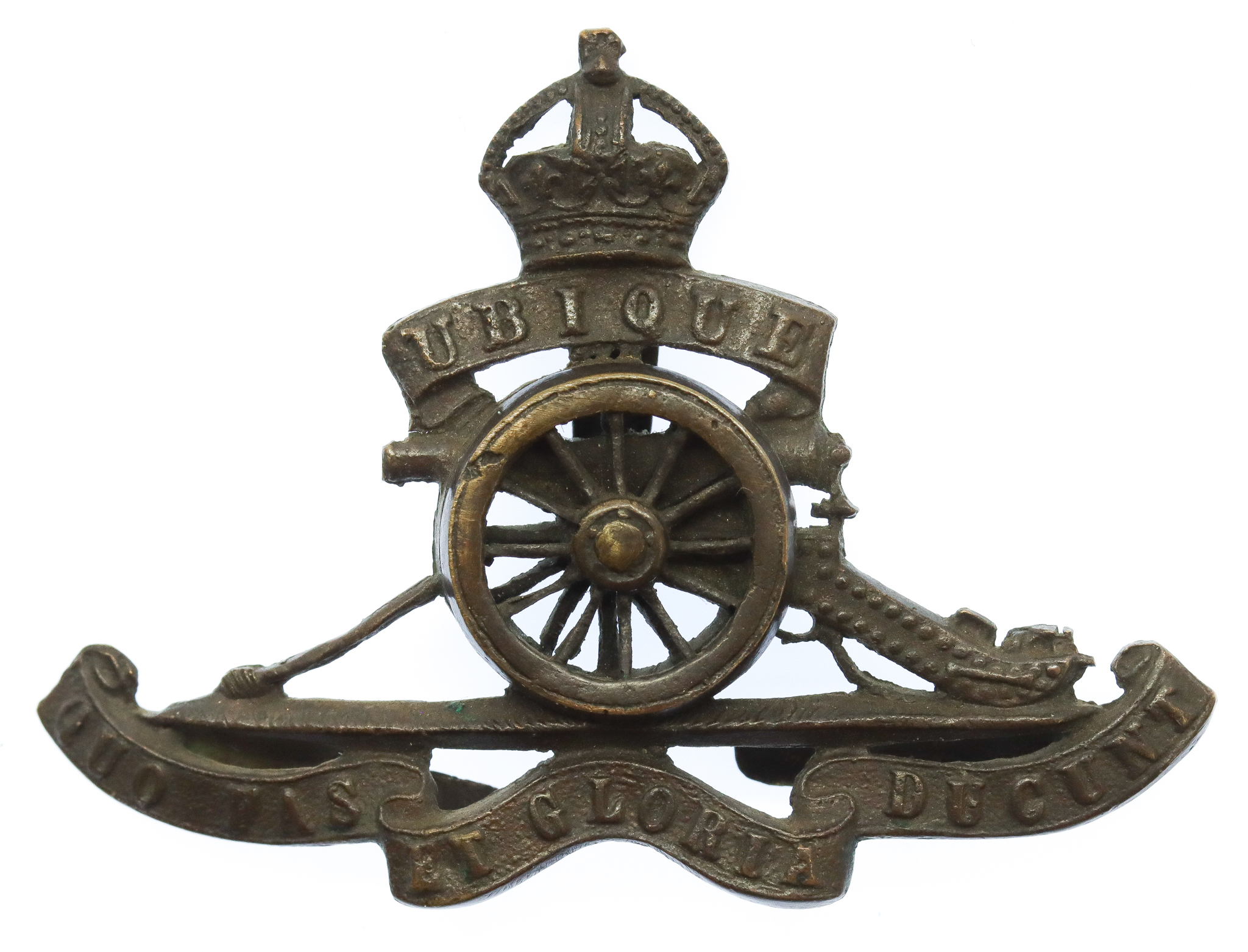 Royal Artillery Officer's Service Dress Cap Badge - King's Crown