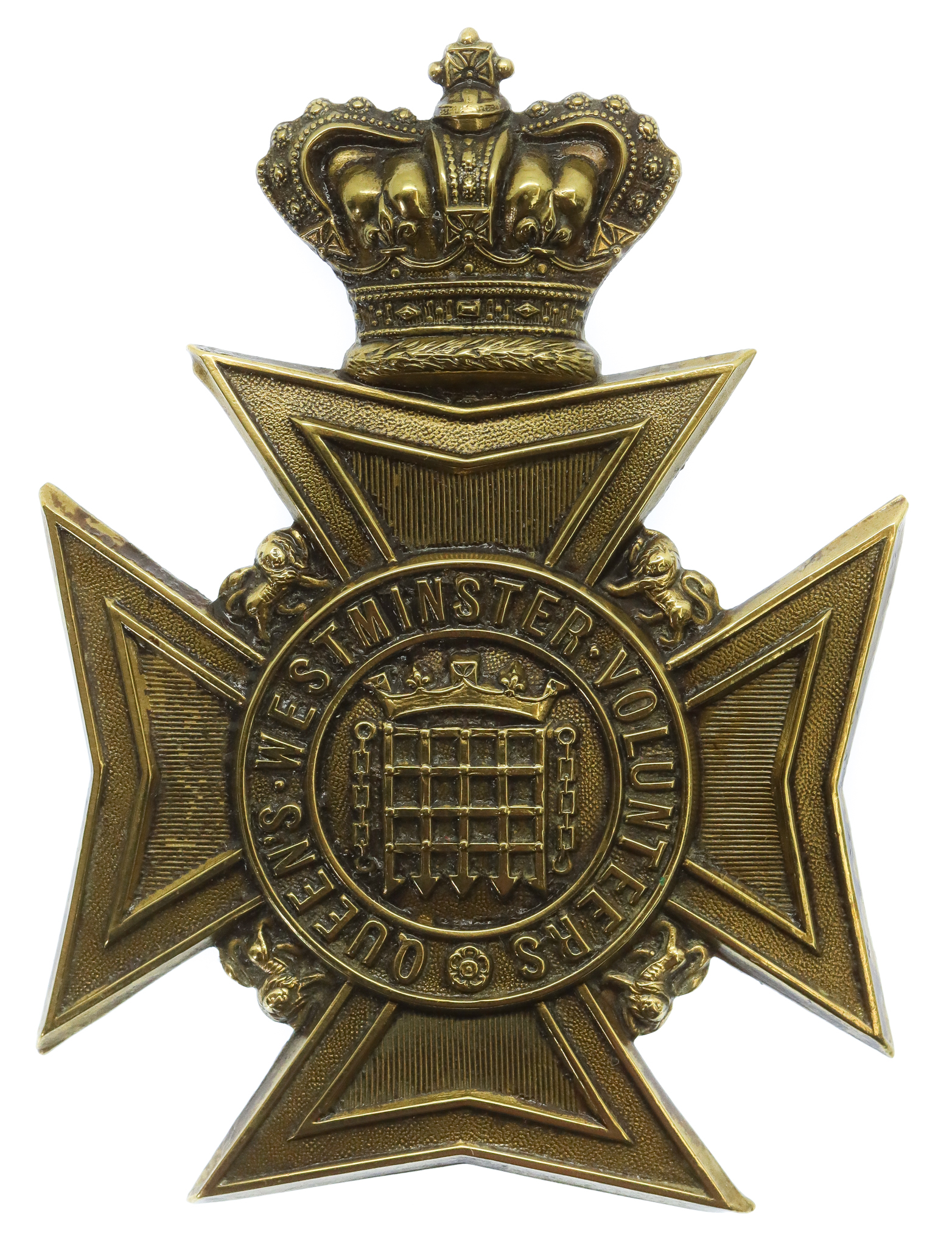 Victorian Queen's Westminster Volunteers Helmet Plate