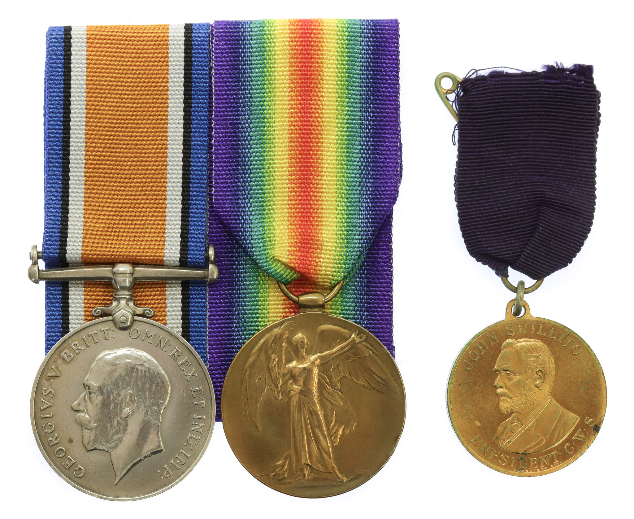 WW1 British War & Victory Medal Pair with John Shillito C.W.S. Jubilee Medal - Pte. G. Coope, King's Own Yorkshire Light Infantry