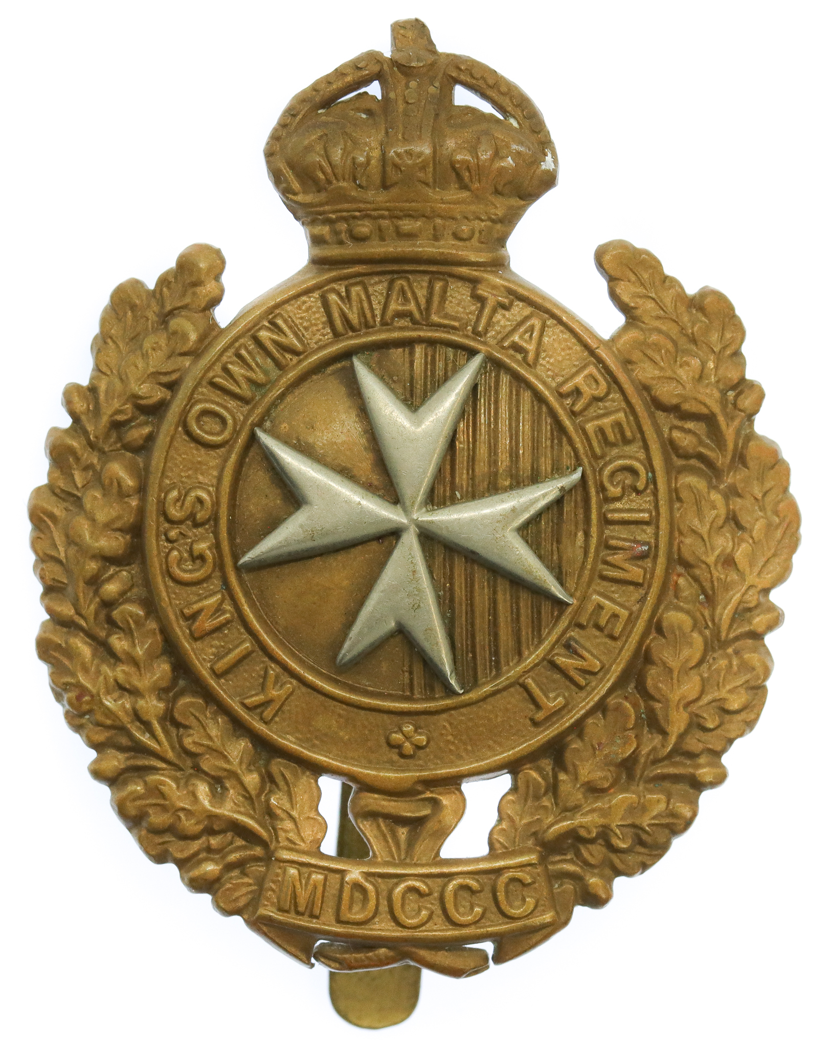 King's Own Malta Regiment Cap Badge - King's Crown