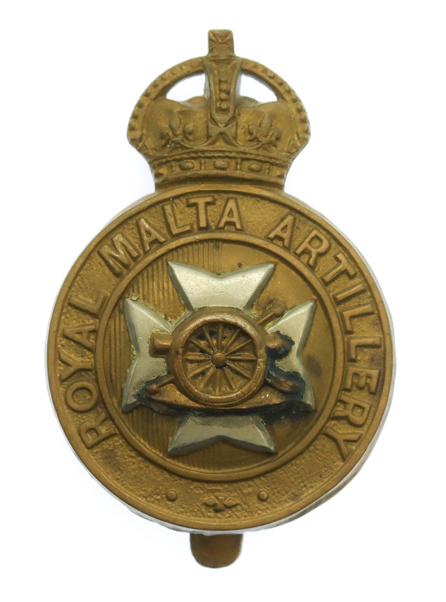 Royal Malta Artillery Cap Badge - King's Crown