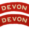 Pair of Devonshire Regiment (DEVON) Cloth Shoulder Titles
