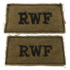 Pair of Royal Welch Fusiliers (RWF) Cloth Slip On Shoulder Titles