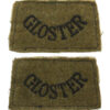 Pair of Gloucestershire Regiment (GLOSTER) WW2 Cloth Slip On Shoulder Titles