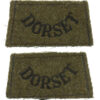 Pair of Dorsetshire Regiment (DORSET) WW2 Cloth Slip On Shoulder Titles