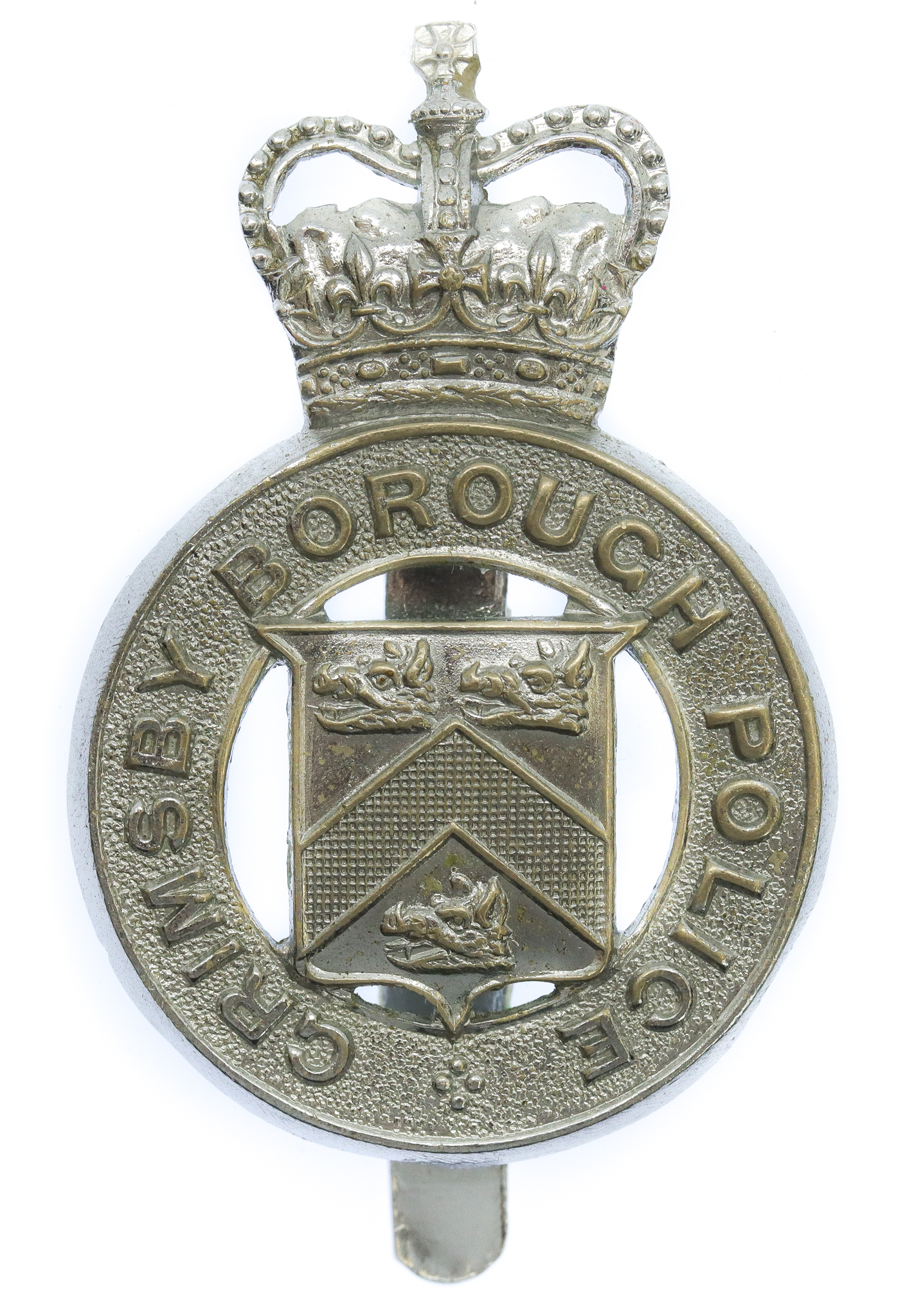 Grimsby Borough Police Cap Badge - Queen's Crown